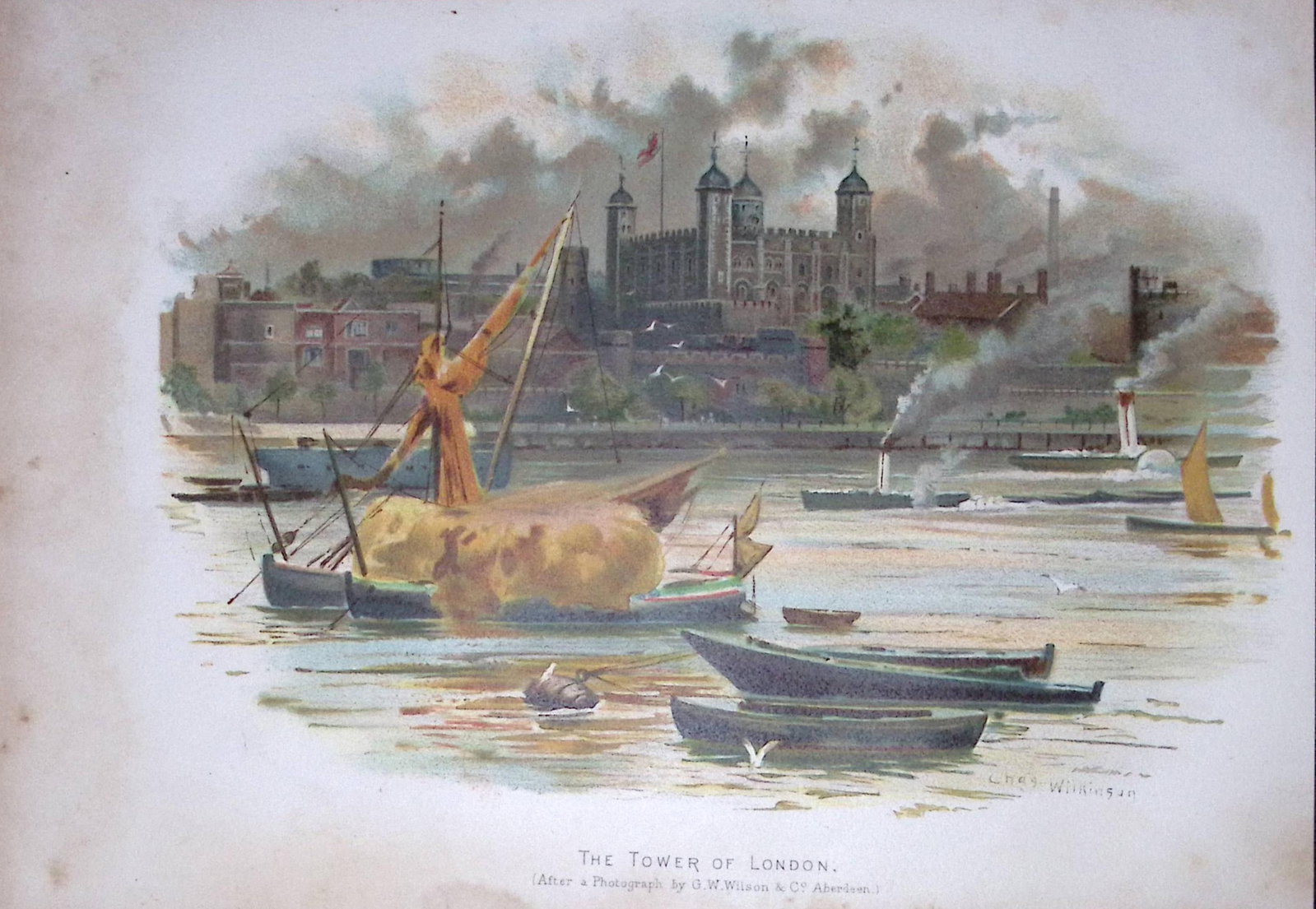 The Tower of London Antique Colour Chromolithograph 5-TR: Title: The Tower of London Antique Colour Chromolithograph 5-TR Description: This Antique Chromolithograph Has Been Removed from an Edition of. Cassells History of England Published by AW Cowan