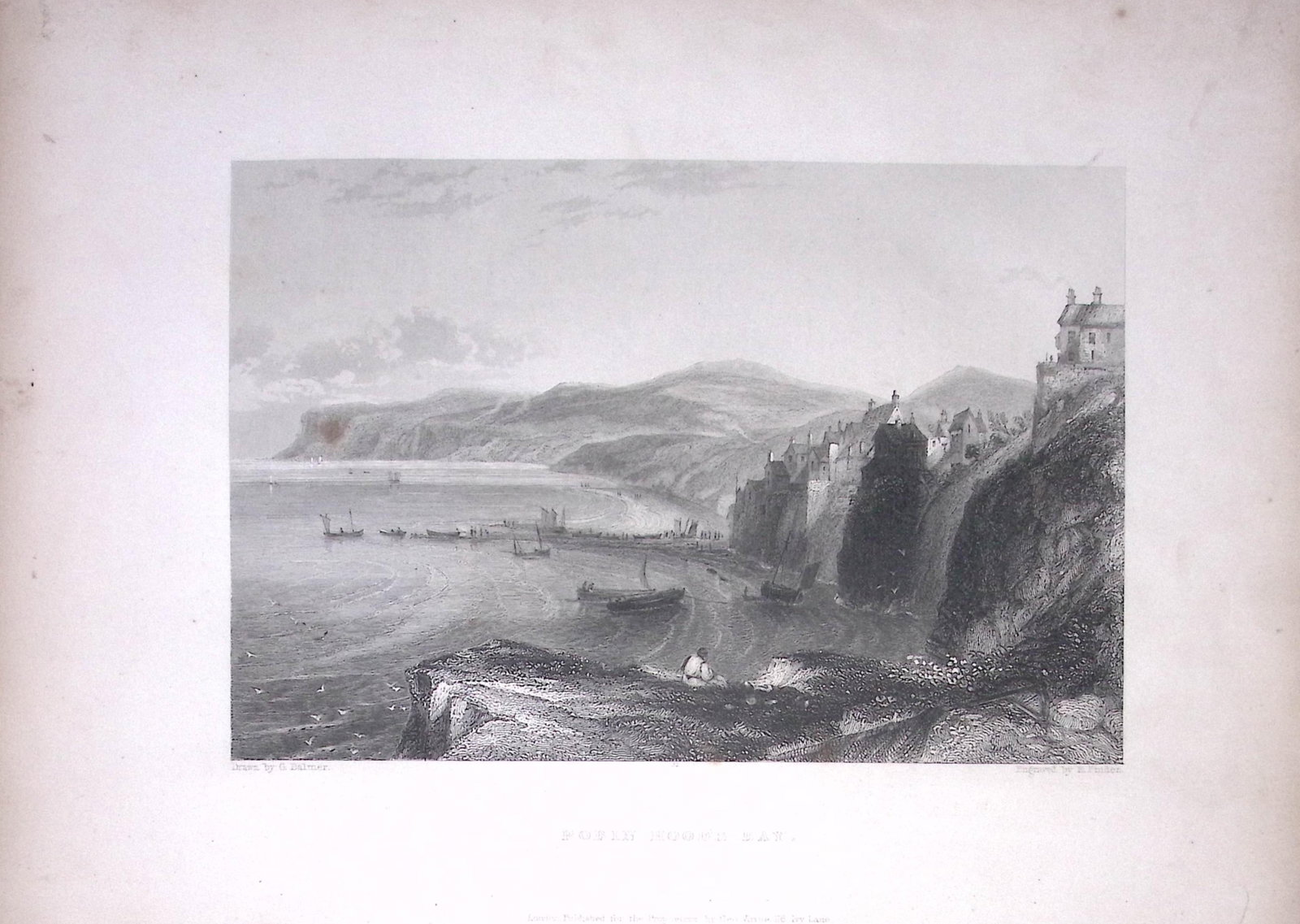 Robin Hoods Bay Yorkshire WH Bartlett 1842 Antique Steel Engraving-9-TR: Title: Robin Hoods Bay Yorkshire WH Bartlett 1842 Antique Steel Engraving-9-TR Description: Robin Hoods Bay Yorkshire WH Bartlett 1842 Antique Steel Engraving-9-TR This Steel Engraved Print Has Been