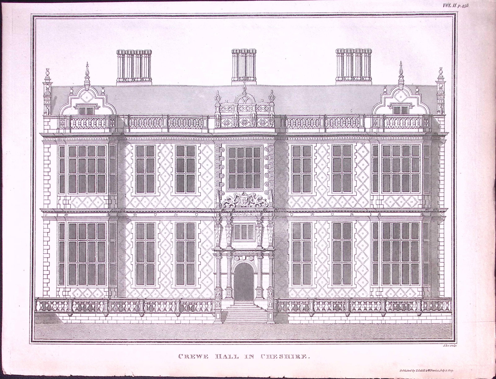 Cheshire Crewe Hall Antique 216-Year-Old Copperplate Print -7-TR: Title: Cheshire Crewe Hall Antique 216-Year-Old Copperplate Print -7-TR Description: This Antique Copperplate Print Has Been Removed from an Edition of. Magna Britannia The County Palatine of