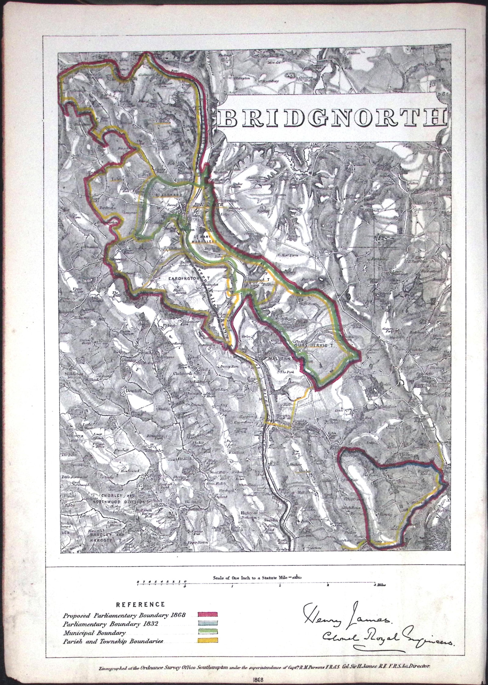 Bridgnorth Shropshire Boundary Commission 157-Year-Old Coloured Antique Map.: Title: Bridgnorth Shropshire Boundary Commission 157-Year-Old Coloured Antique Map. Description: Bridgnorth Shropshire Boundary Commission 157-Year-Old Coloured Antique Map. Original Antique Li