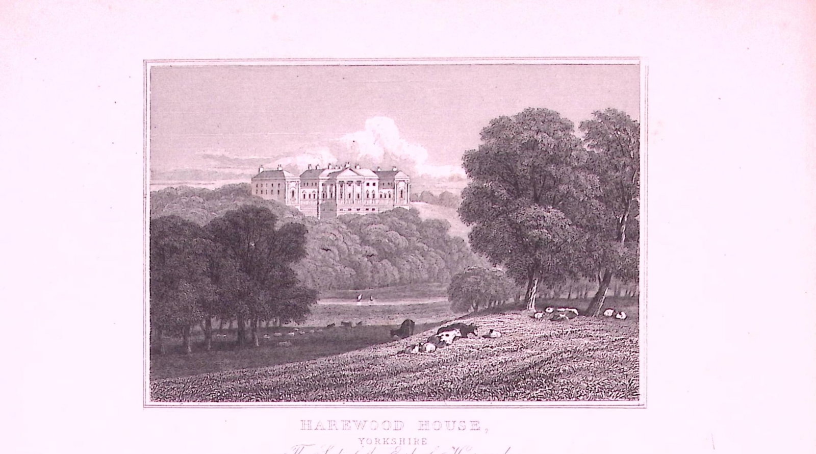 Harewood House West Yorkshire Antique 197 Years-Old Engraving-7: Title: Harewood House West Yorkshire Antique 197 Years-Old Engraving-7 Description: This Antique Print Was Removed from a 134-Year-Old Edition of. Jones' Views of the Seats, Mansions, Castles o