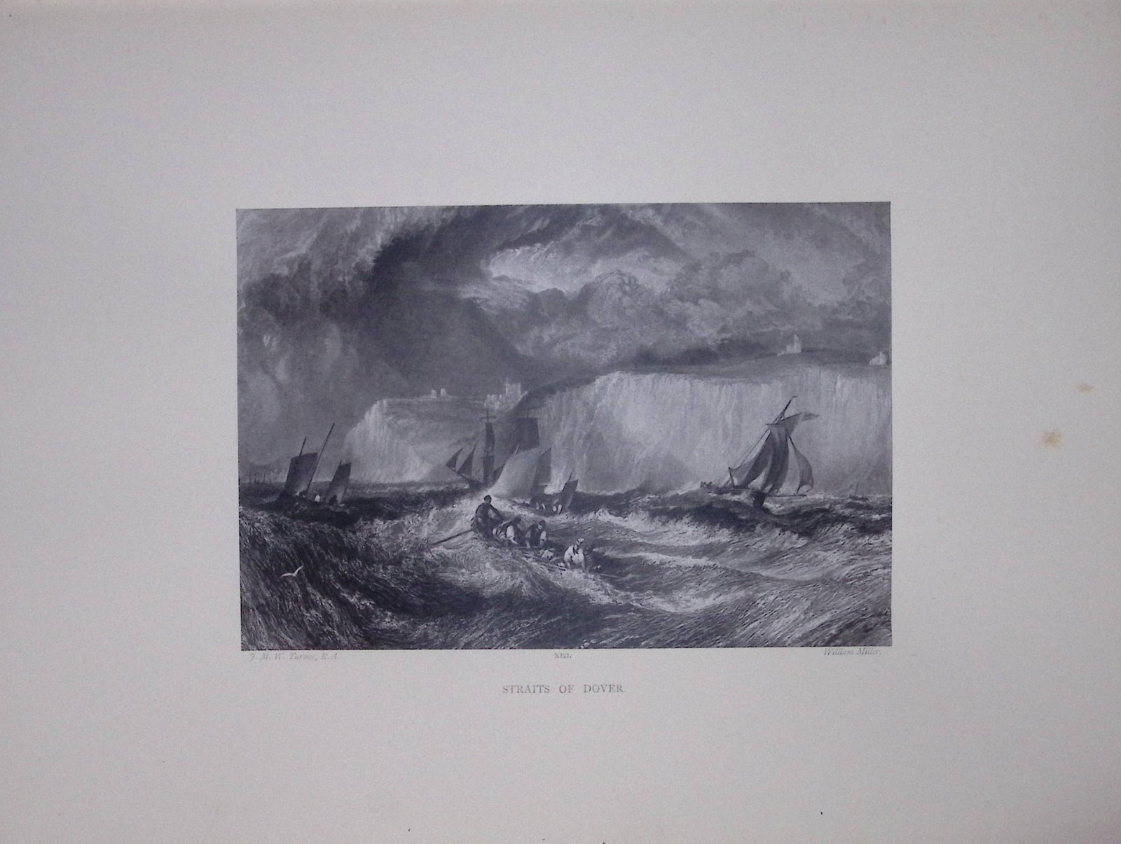 J.M.W Turner Rare “The Straits Of Dover” 1873 Picturesque Views in England-14: Title: J.M.W Turner Rare “The Straits Of Dover” 1873 Picturesque Views in England-14 Description: This Antique Print Was Removed from a 152 Years-Old Edition Of. J M W Turner's