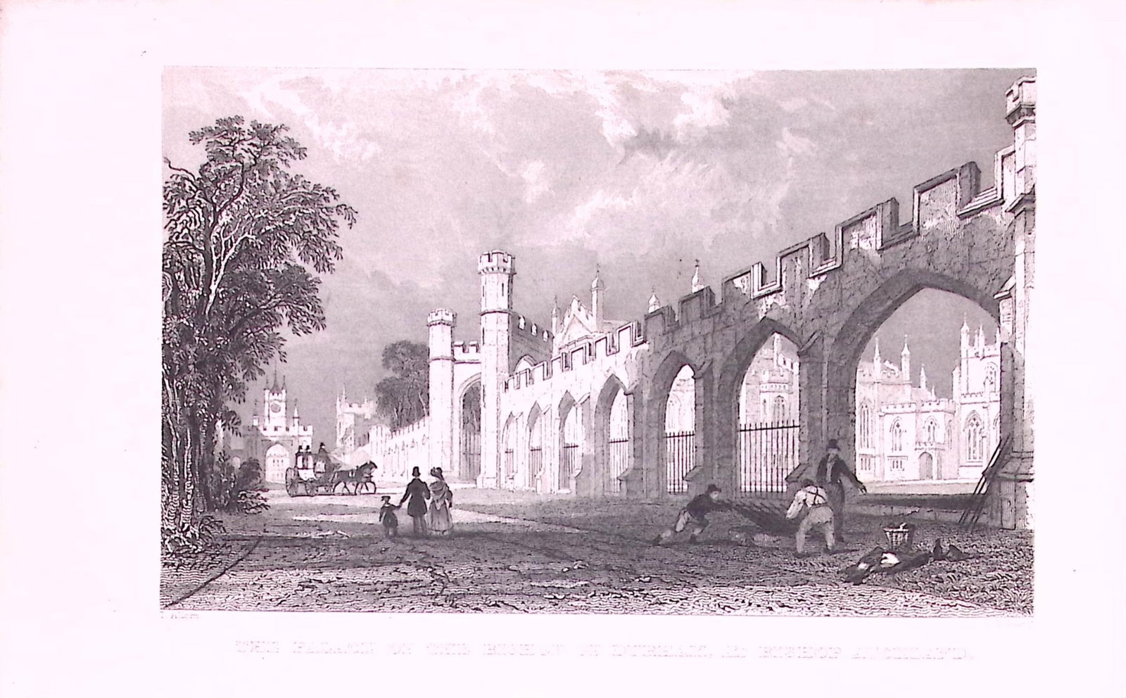 Bishop of Durham Palace Cauldron Bishop Auckland 1835 Antique Steel Engraving-1-TR (1 of 2)