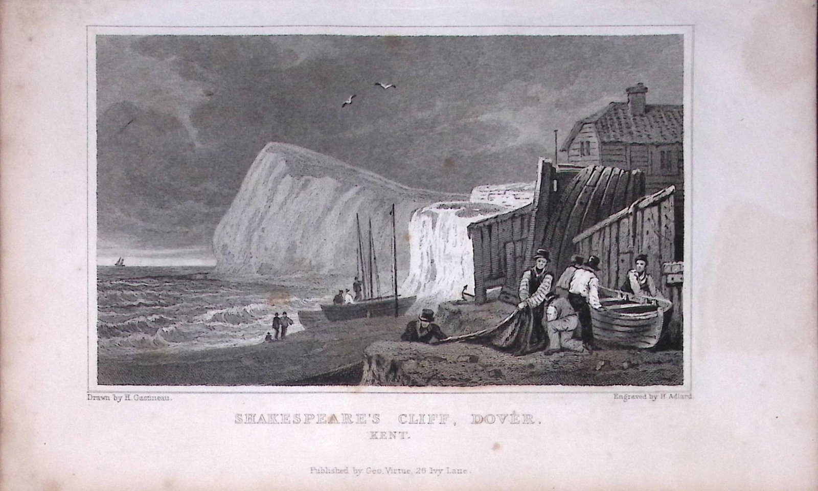 Shakespeare’s Cliff Dover Kent 1829 Antique 197 Years-Old Steel Engraving-2: Title: Shakespeare’s Cliff Dover Kent 1829 Antique 197 Years-Old Steel Engraving-2 Description: This Antique Print Was Removed from a 197-Year-Old Edition of. W. H. Ireland's Study
