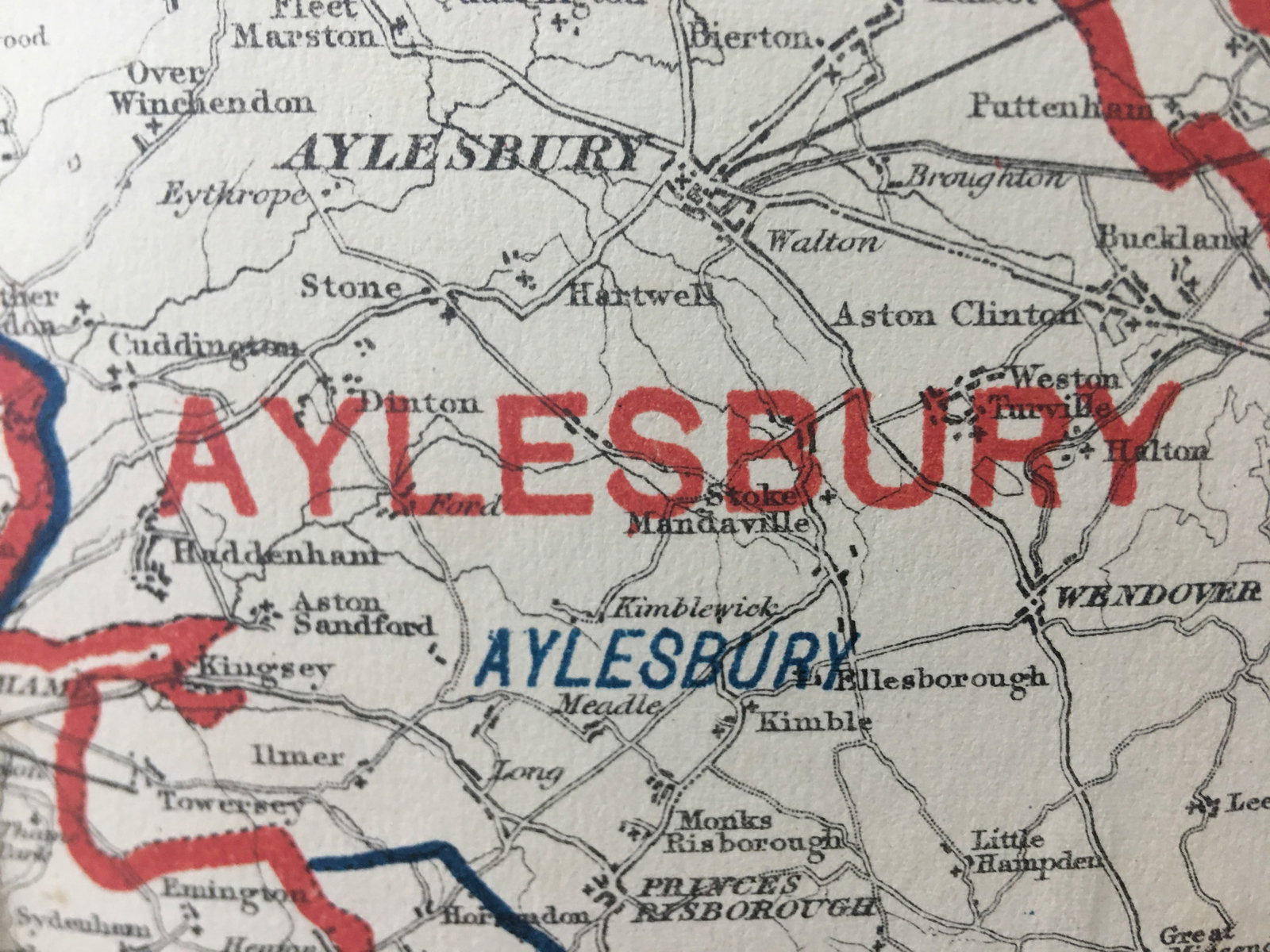 Antique 139 Years-Old Scarce Map Buckinghamshire 1885 Boundary Changes. - 3