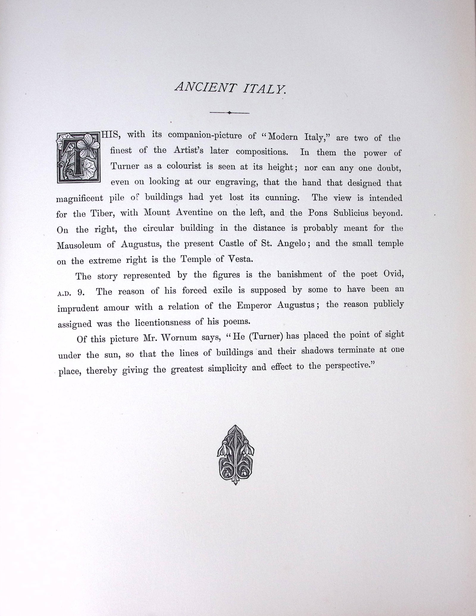 J.M.W Turner View of Ancient Italy Antique Steel Engraving-16-TR - 2