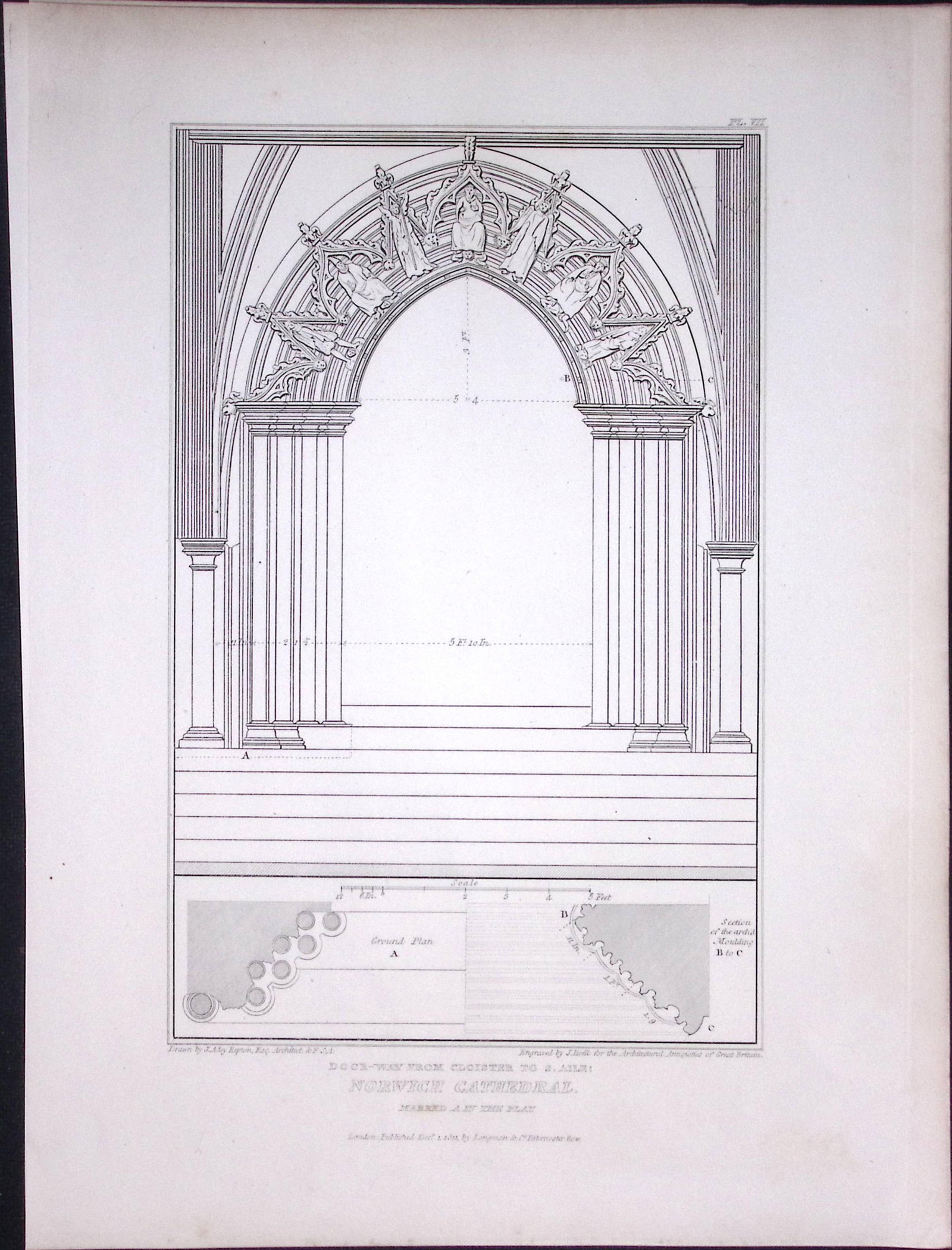 Norwich Cathedral Norfolk 190 Years-Old John Britton Antique Steel Engraving-184: Title: Norwich Cathedral Norfolk 190 Years-Old John Britton Antique Steel Engraving-184 Description: This 191 Years-Old Steel Gilt-Edged Engraved Plate Has Been Removed from an Antique Edition of.<