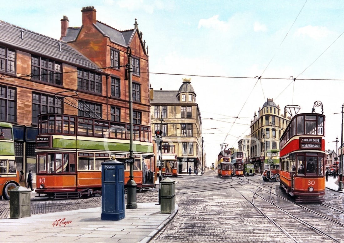 Glasgow Eglinton Tram Toll Nostalgic Scene Large Metal Wall Art: Title: Glasgow Eglinton Tram Toll Nostalgic Scene Large Metal Wall Art Description: ★ Approx Size 16” x 12” (Inches) 400 x 300 (mm). ★ Our Metal Art Design Comes with Rounded