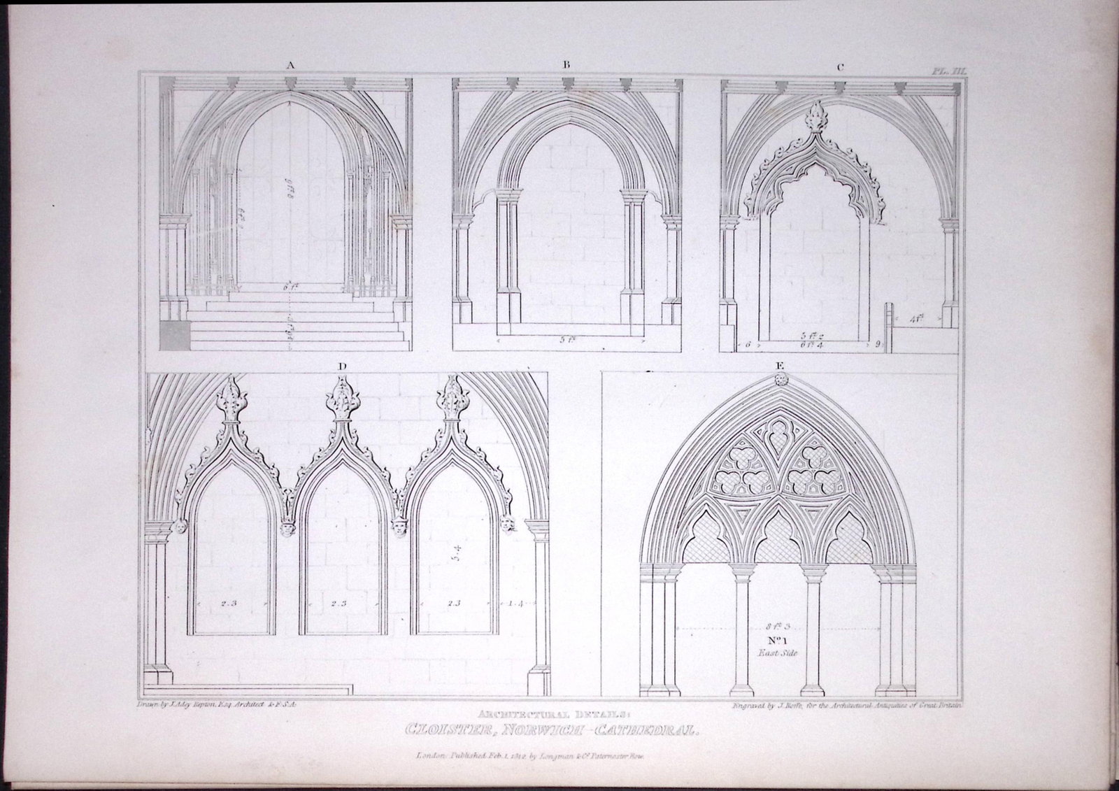 Norwich Cathedral Norfolk 190 Years-Old John Britton Antique Steel Engraving-181: Title: Norwich Cathedral Norfolk 190 Years-Old John Britton Antique Steel Engraving-181 Description: This 191 Years-Old Steel Gilt-Edged Engraved Plate Has Been Removed from an Antique Edition of.<