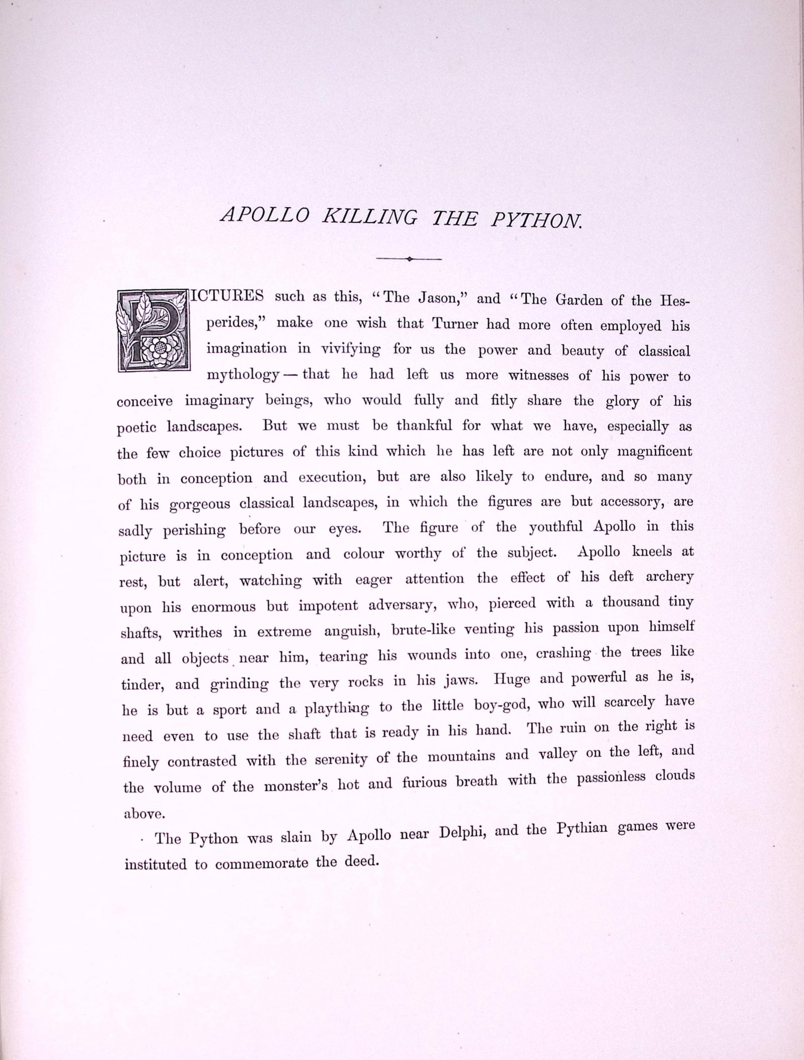 J.M.W Turner Apollo Killing The Python Antique Steel Engraving-66-TR - 2