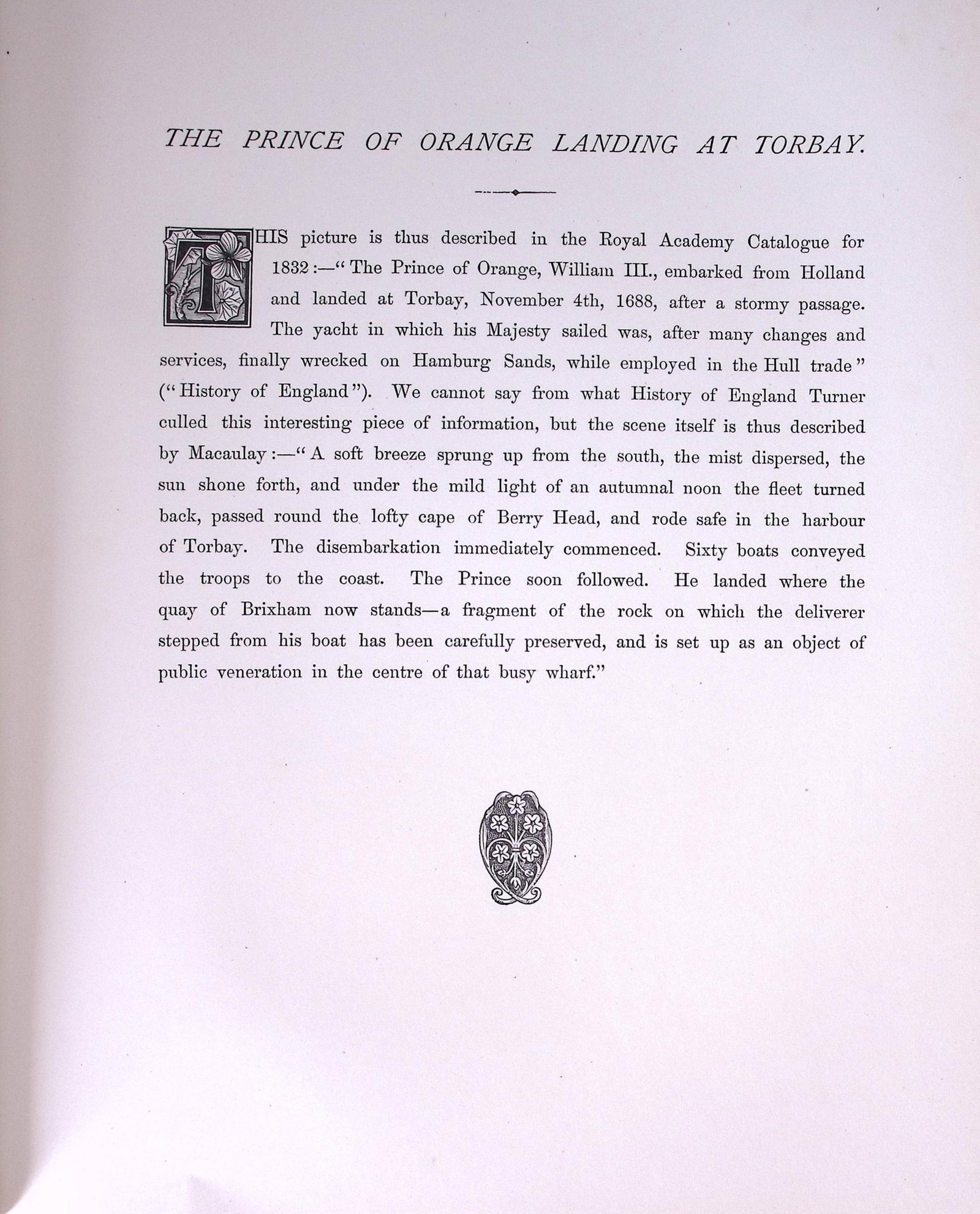 J.M.W Turner Torbay Prince of Orange Landing Antique Steel Engraving-30-TR - 2