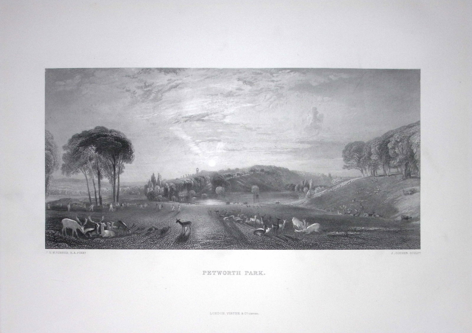 J.M.W Turner Petworth Park Sussex Antique Steel Engraving-54-TR: Title: J.M.W Turner Petworth Park Sussex Antique Steel Engraving-54-TR Description: This Antique Steel-Engraving Was Removed from an Edition Of. The Turner Gallery a Series of 120