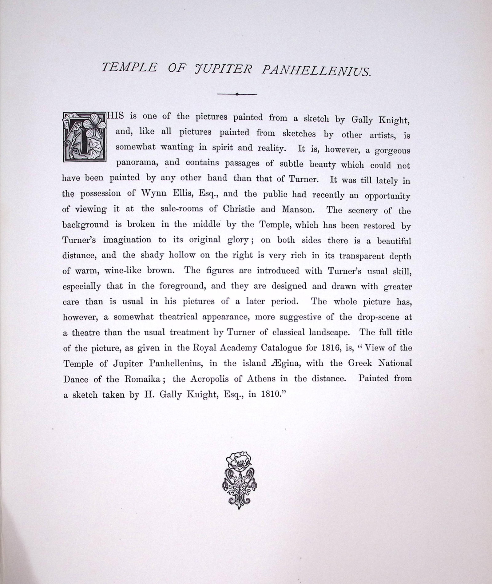 J.M.W Turner Temple of Jupiter Panhellenius Greece Antique Steel Engraving-57-TR - 2