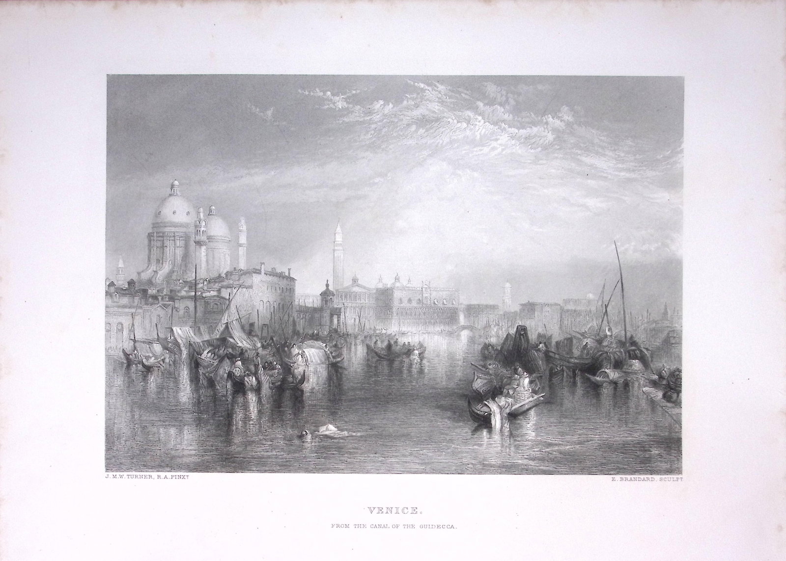 J.M.W Turner The City of Venice Large Antique Steel Engraving-12-TR: Title: J.M.W Turner The City of Venice Large Antique Steel Engraving-12-TR Description: This Antique Steel-Engraving Was Removed from an Edition Of. The Turner Gallery a Series of 1