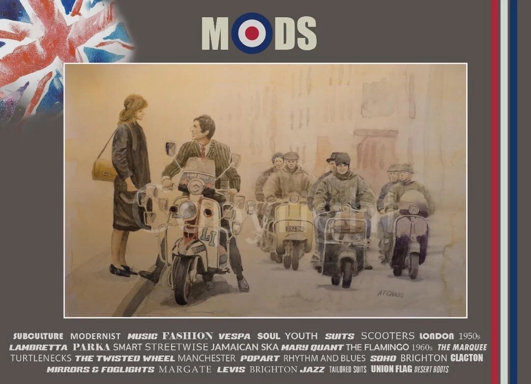 Mods Quadrophenia Vespa's & Lambretta's The Swinging Sixties Metal Wall Art: Title: Mods Quadrophenia Vespa's & Lambretta's The Swinging Sixties Metal Wall Art Description: ★ Approx Size 12” x 8” (Inches) 300 x 200 (mm). ★ Our Metal Art Design