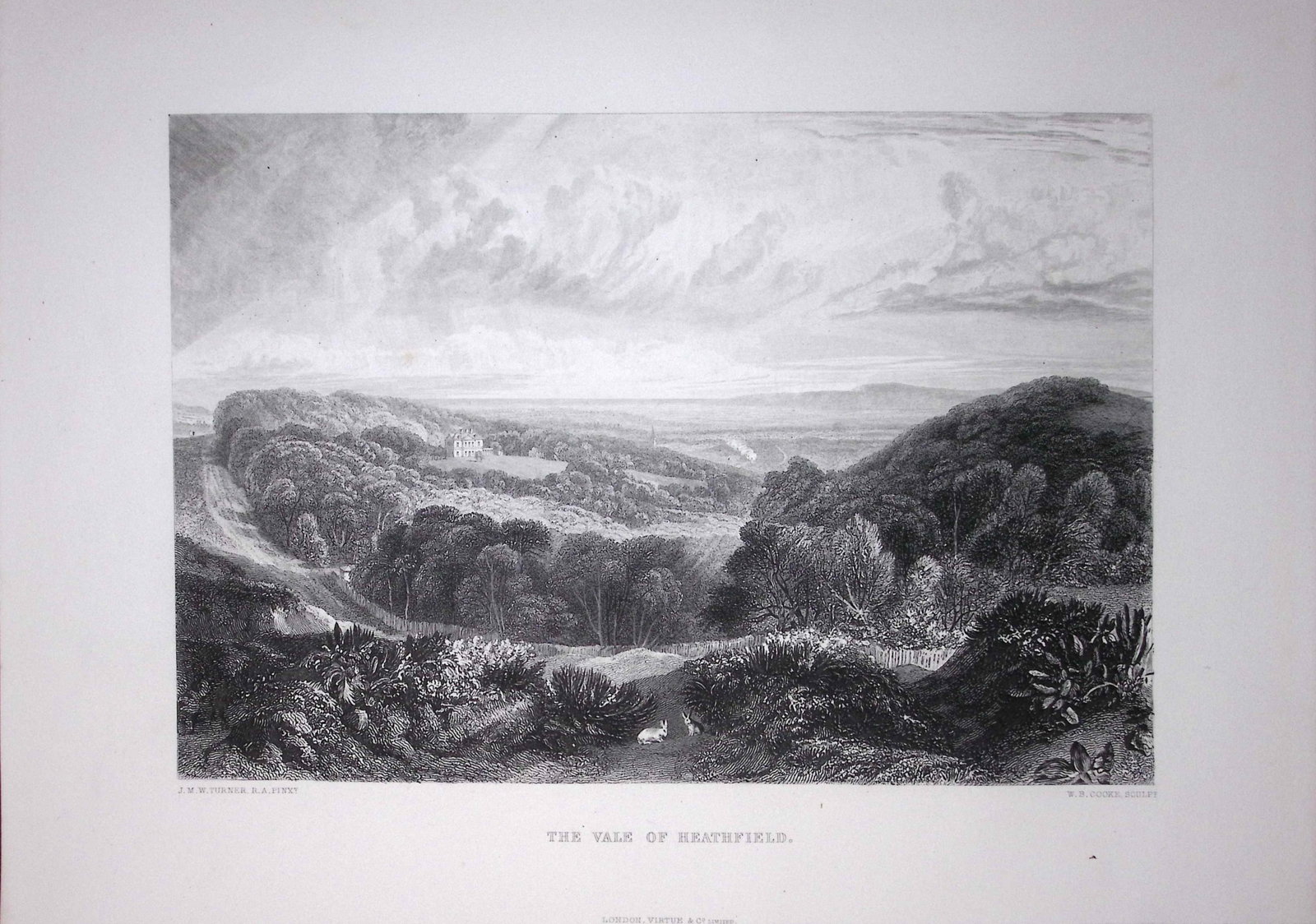 J.M.W Turner The Vale of Heathfield Sussex Antique Steel Engraving-52-TR: Title: J.M.W Turner The Vale of Heathfield Sussex Antique Steel Engraving-52-TR Description: This Antique Steel-Engraving Was Removed from an Edition Of. The Turner Gallery a Series