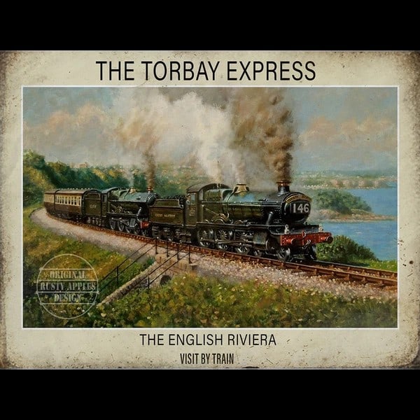 The Torbay Express The English Riviera Nostalgic Steam Train Metal Wall Art (1 of 1)