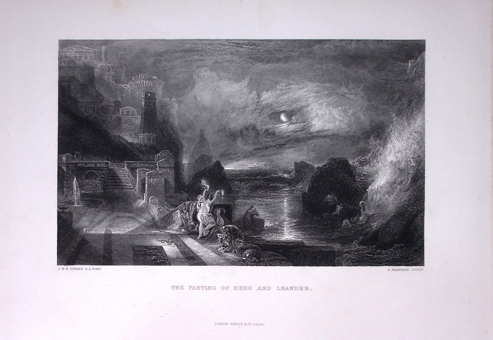 J.M.W Turner Apollo And Daphne Antique Steel Engraving-18-TR: Title: J.M.W Turner Apollo And Daphne Antique Steel Engraving-18-TR Description: This Antique Steel-Engraving Was Removed from an Edition Of. The Turner Gallery a Series of 120 Engravings