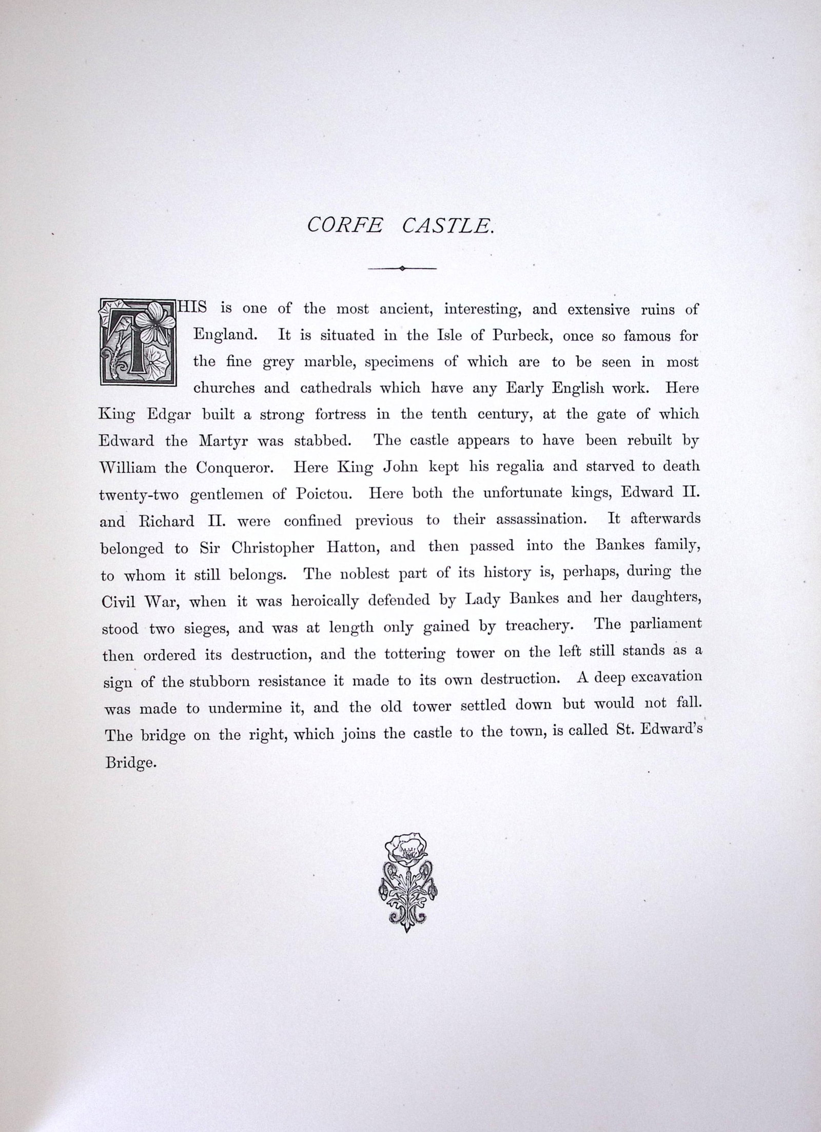 J.M.W Turner View of Corfe Castle Dorset Large Antique Steel Engraving-116-TR - 2