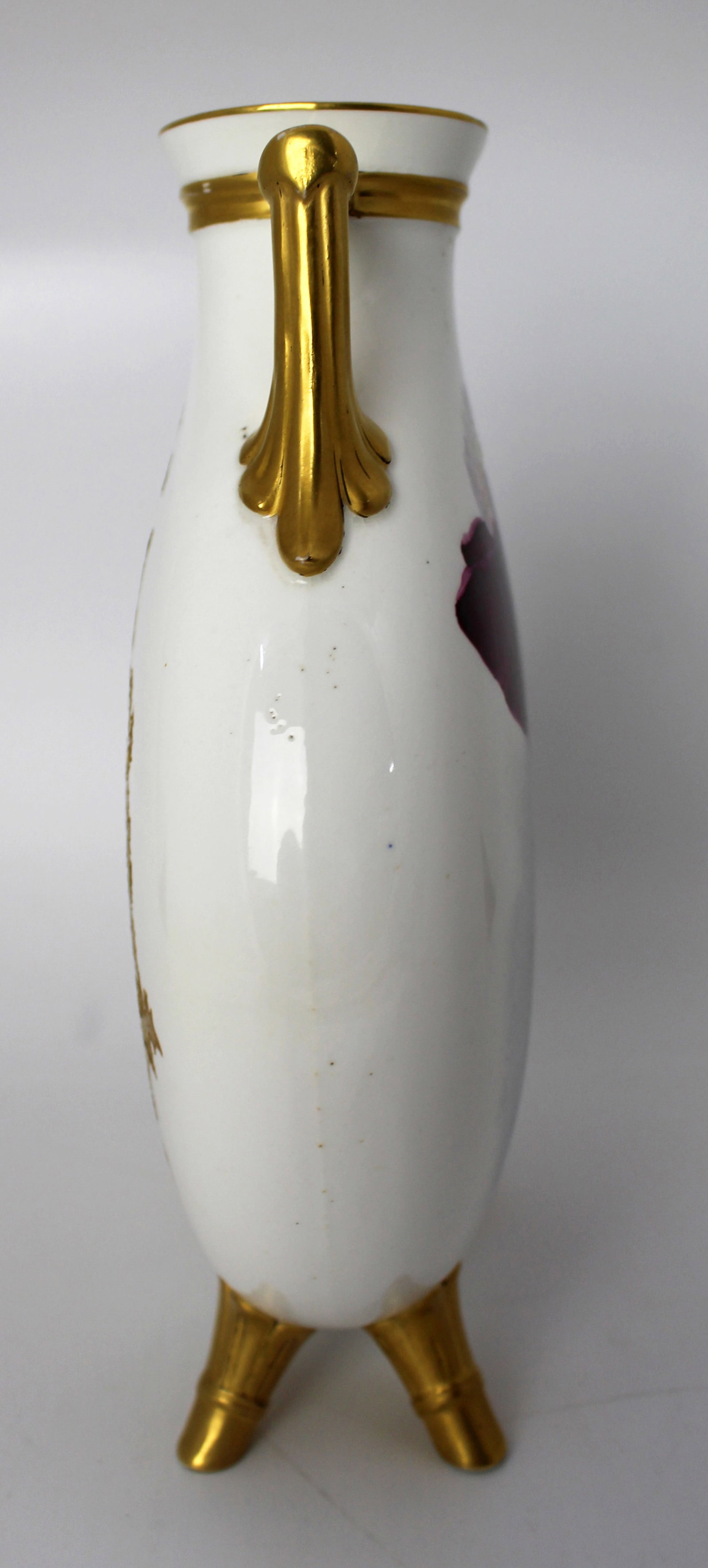 Fine European Hand-Painted & Gilded Moon Flask Vase c.1890 - 12