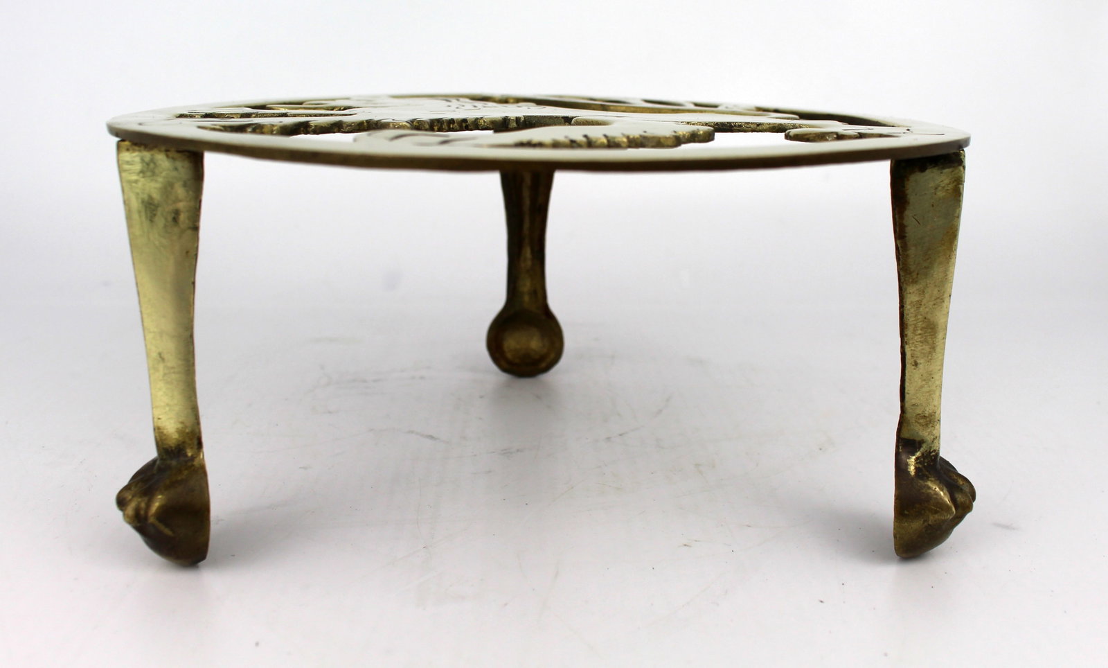 Vintage Brass Lion Form Trivet Stand - 2