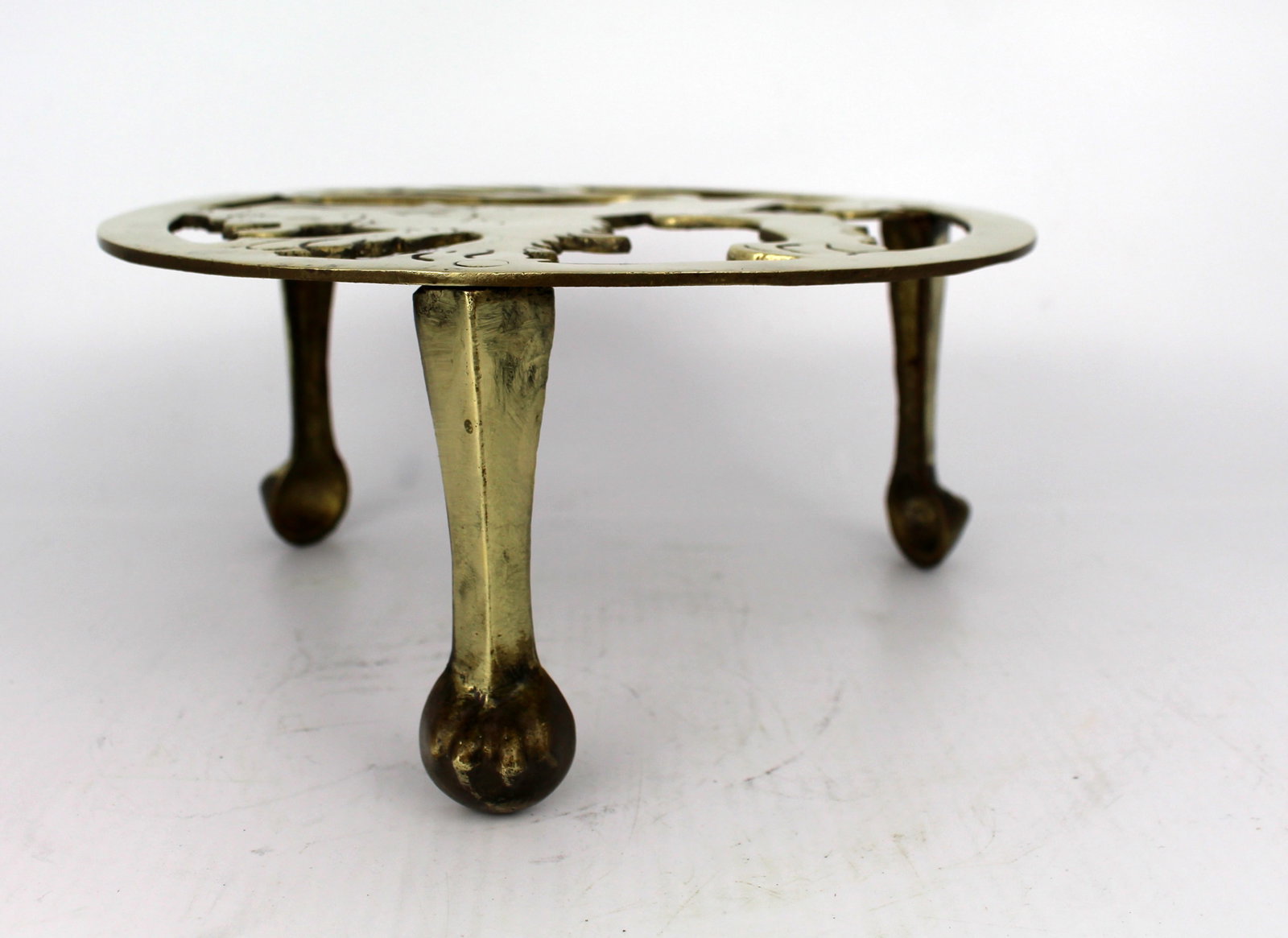 Vintage Brass Lion Form Trivet Stand - 3