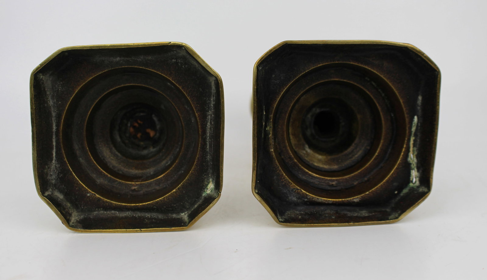Pair of Antique Brass Candlesticks - 3
