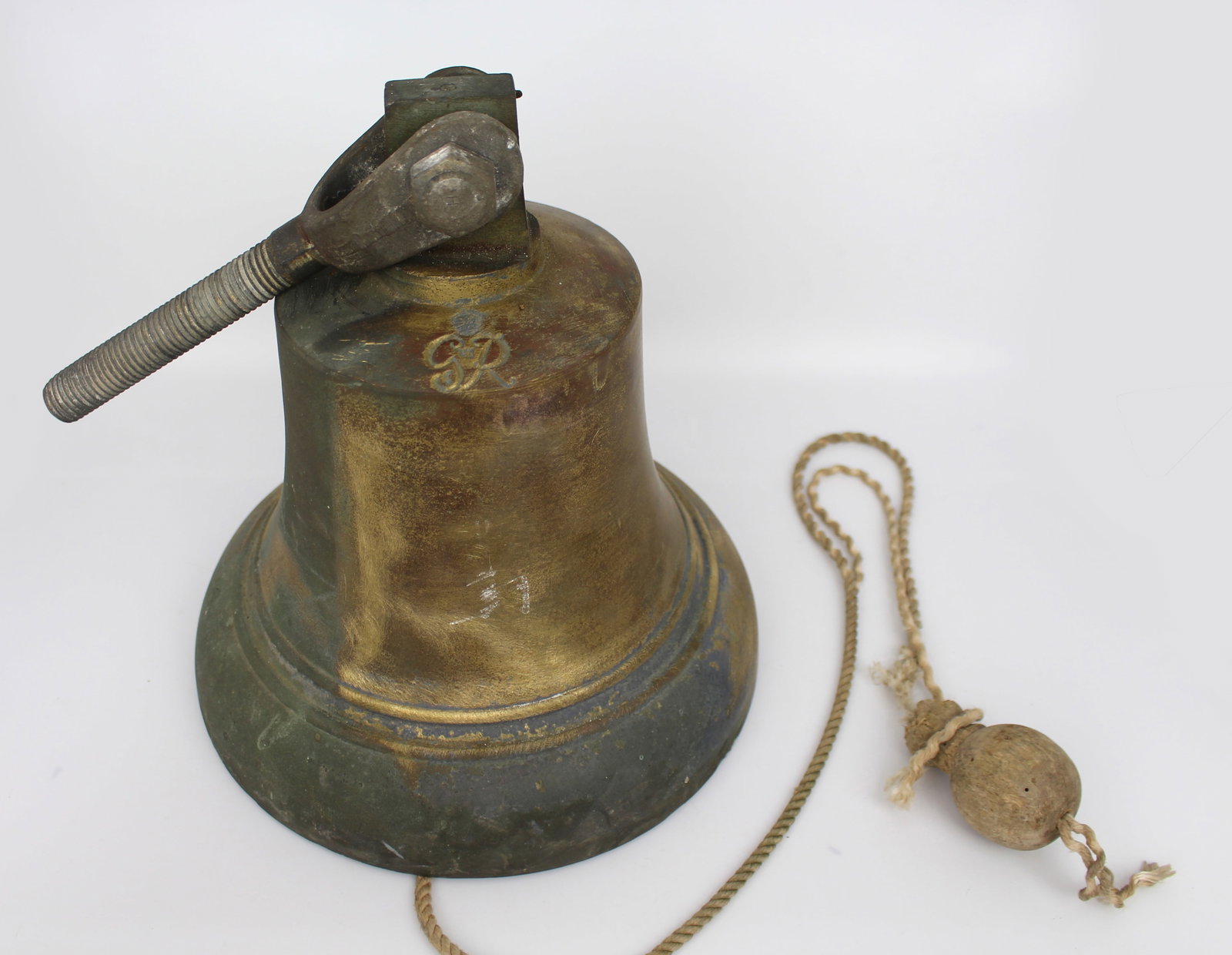 Fine British Bronze Ship's Bell with Crowned GR Cipher - 4
