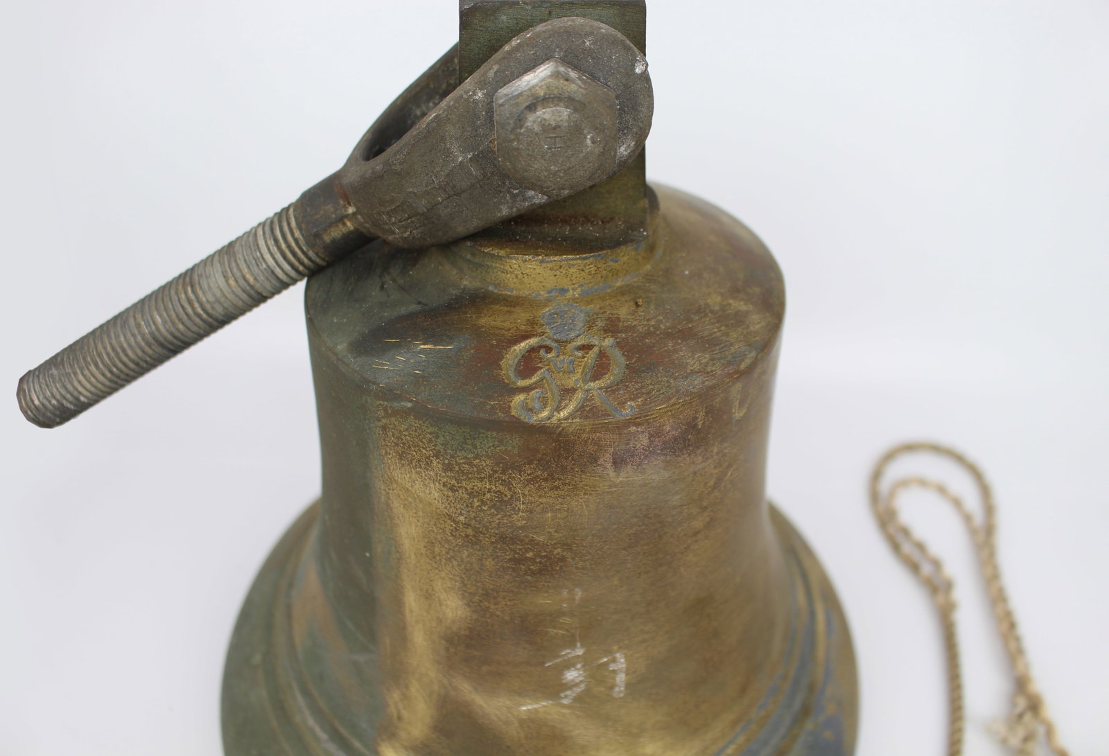 Fine British Bronze Ship's Bell with Crowned GR Cipher - 6