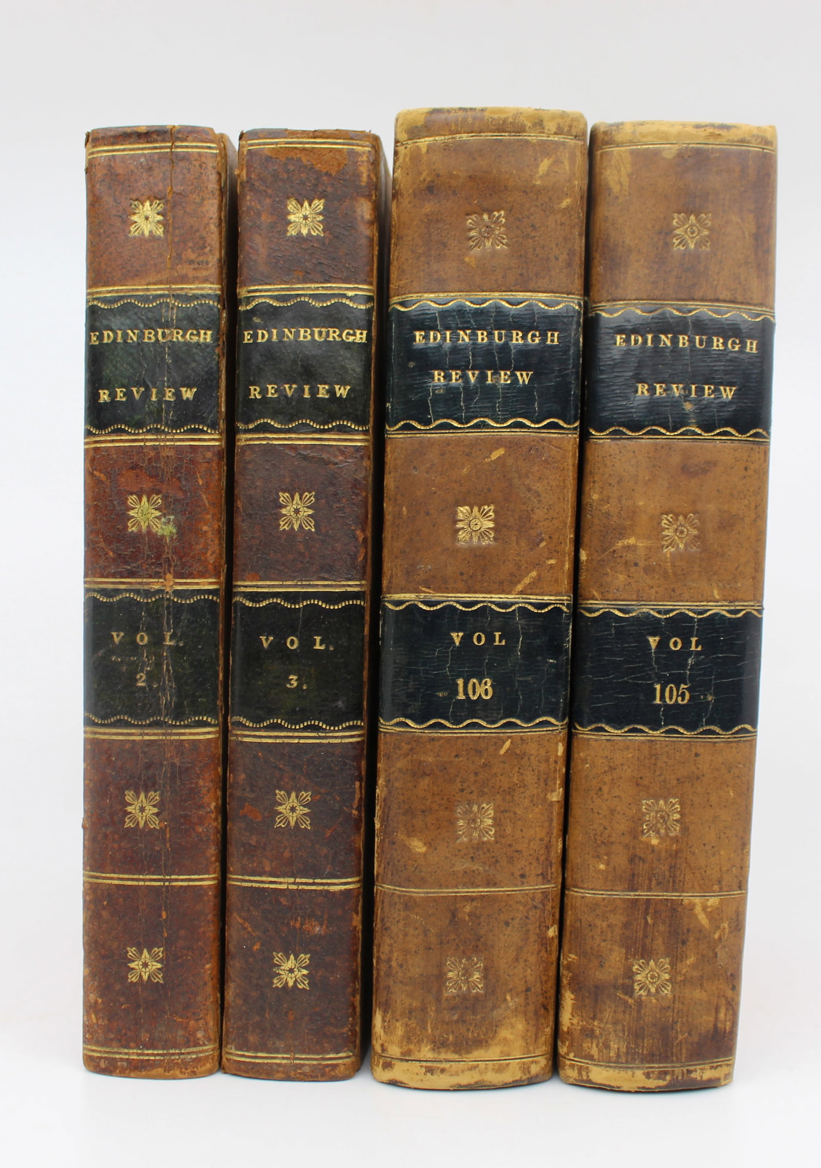Four Volumes of The Edinburgh Review, 19th Century: Title: Four Volumes of The Edinburgh Review, 19th Century Description: Four Volumes of The Edinburgh Review, 19th Century A group of four bound volumes of The Edinburgh Review, or Critical Journal.