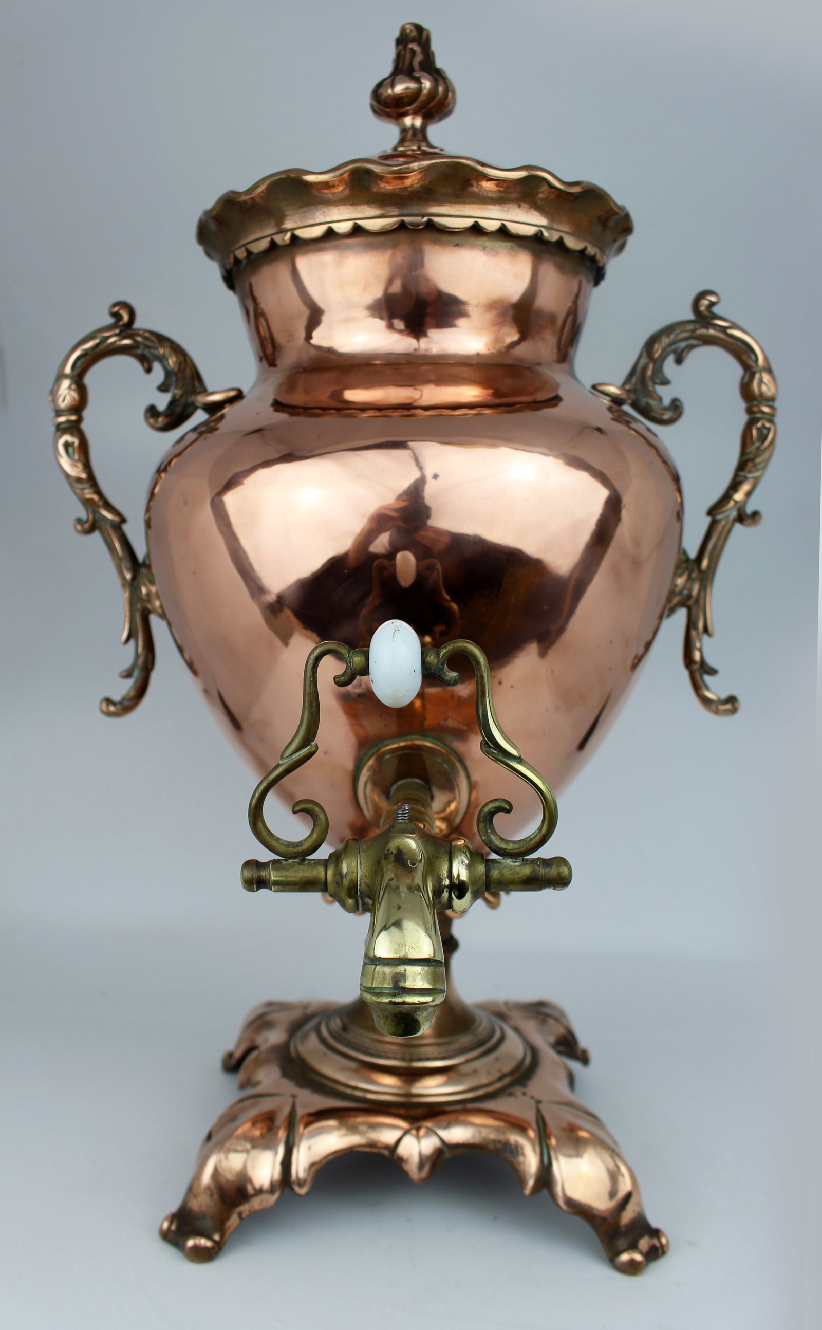 Antique 19th c. Copper & Brass Samovar - 3