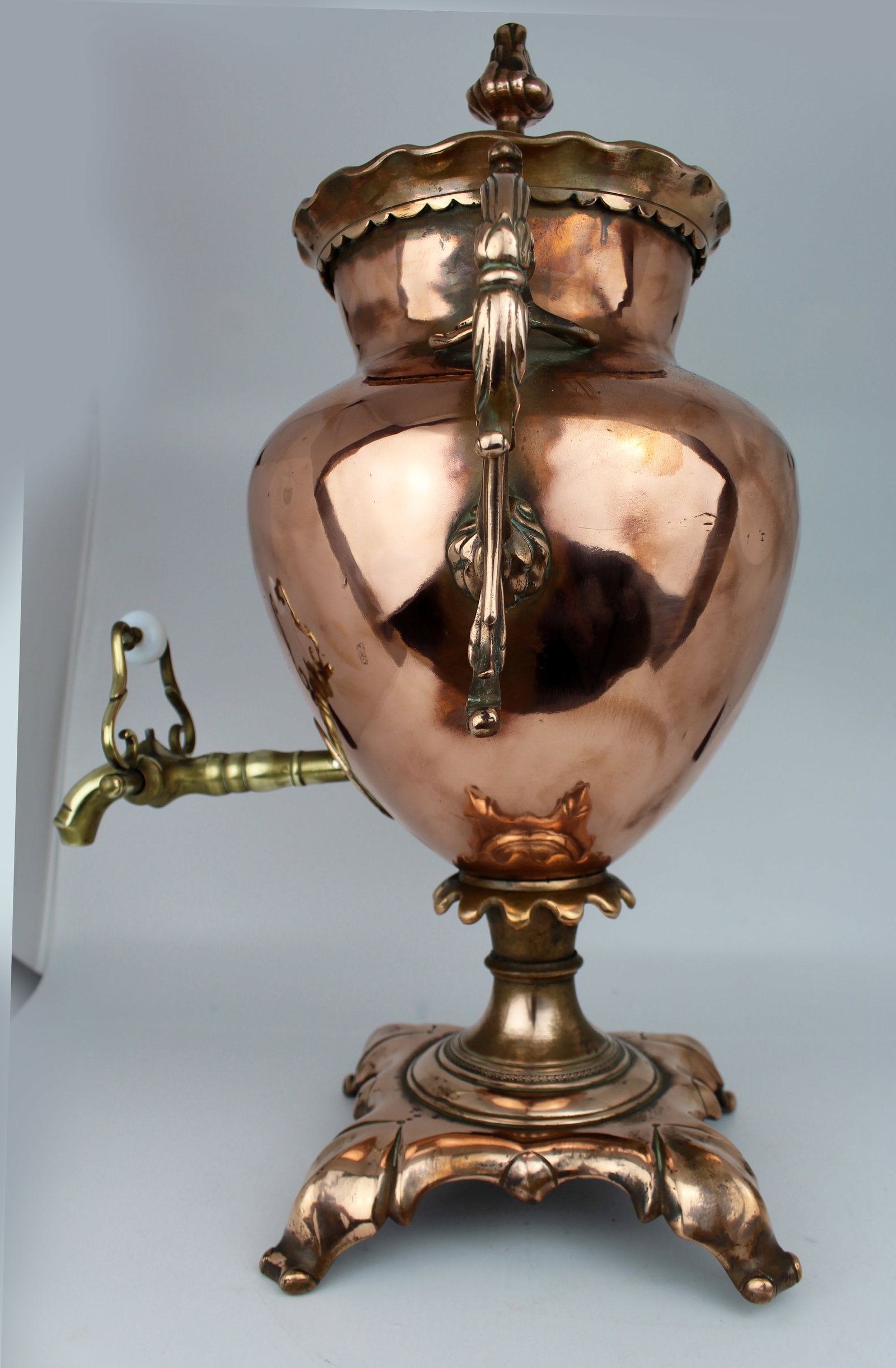 Antique 19th c. Copper & Brass Samovar - 4