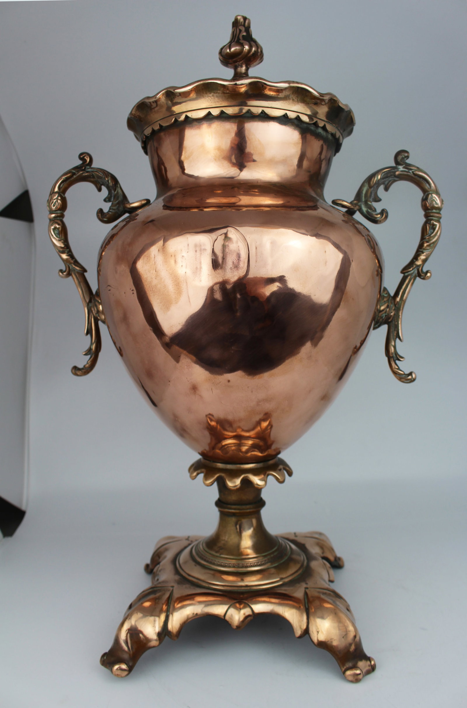 Antique 19th c. Copper & Brass Samovar - 5