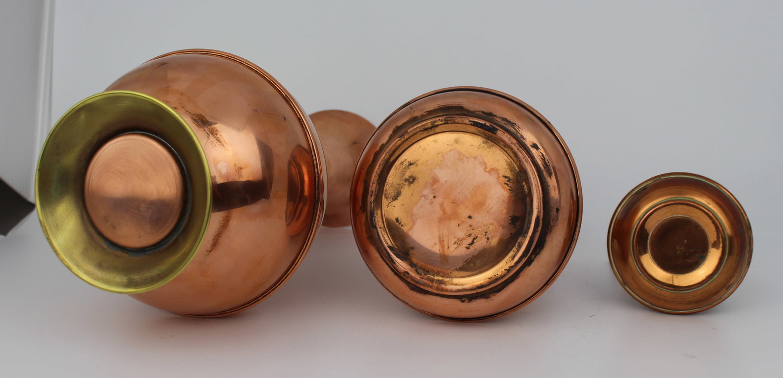 Set of 3 Graduated Vintage Copper Ewers - 5