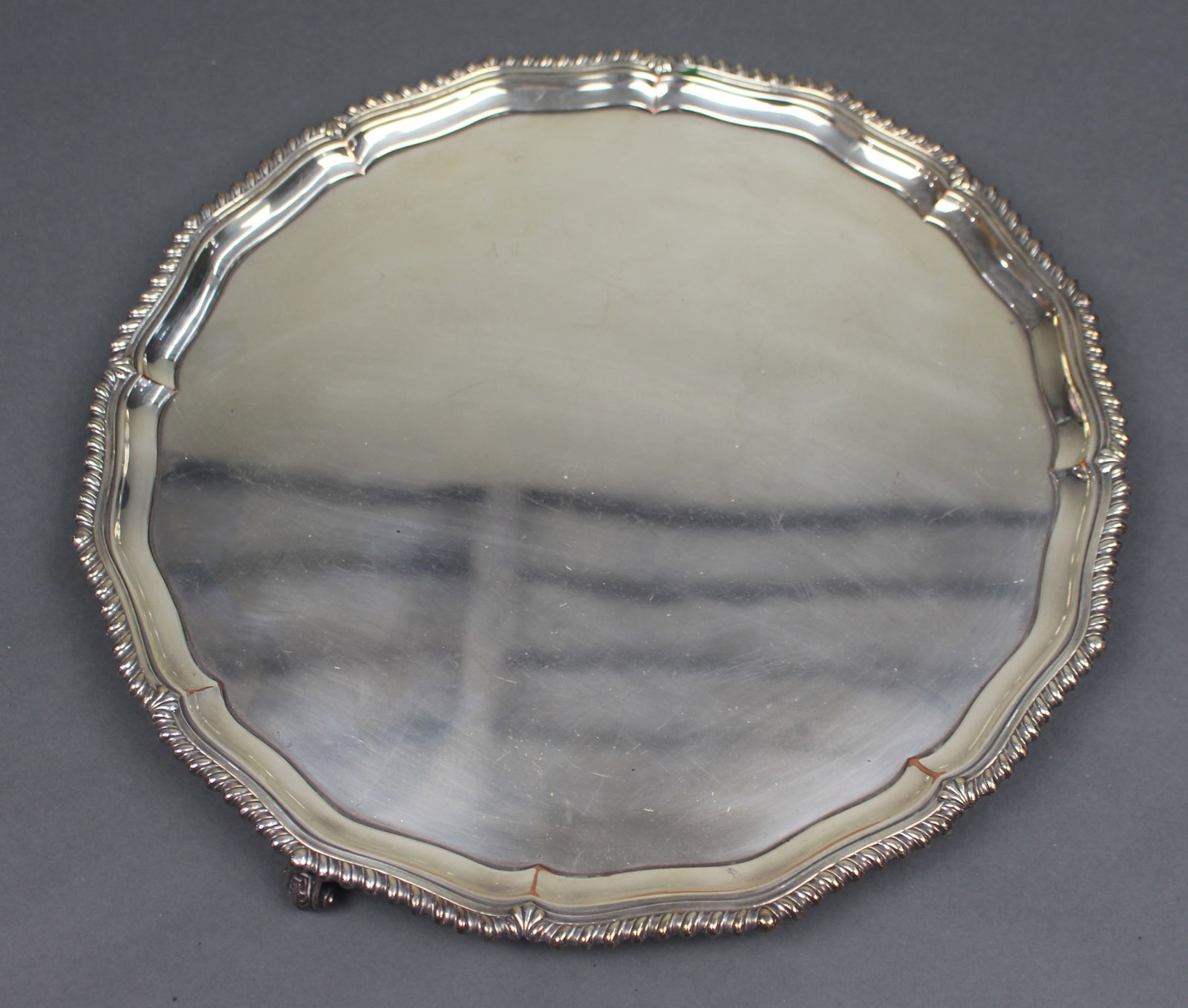 Antique Silver Plated Footed Serving Tray - 2