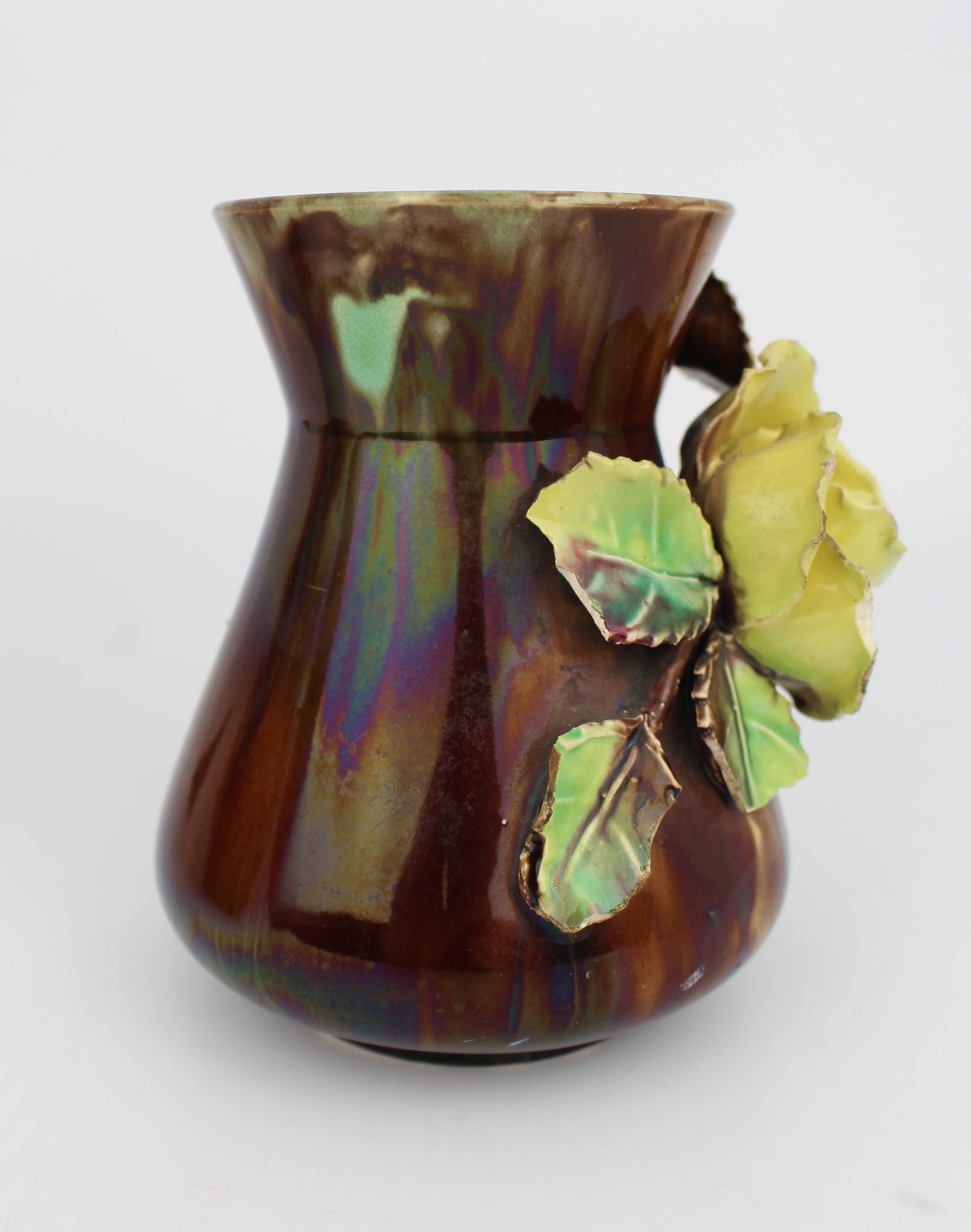 Set of 3 Decorative Victorian Floral Pottery Vases - 11