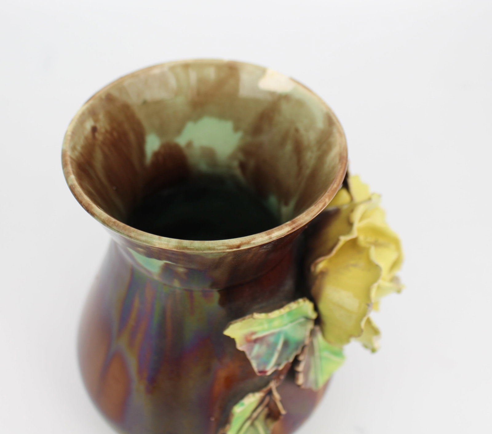Set of 3 Decorative Victorian Floral Pottery Vases - 12