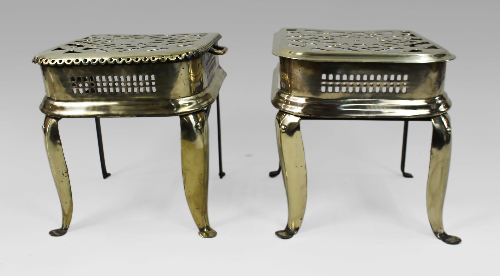 Pair of George III Pierced Brass Footman Trivets, England circa 1800 (1 of 6)