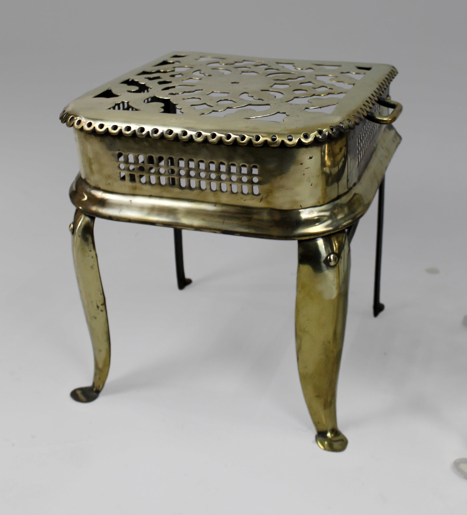 Pair of George III Pierced Brass Footman Trivets, England circa 1800 - 3