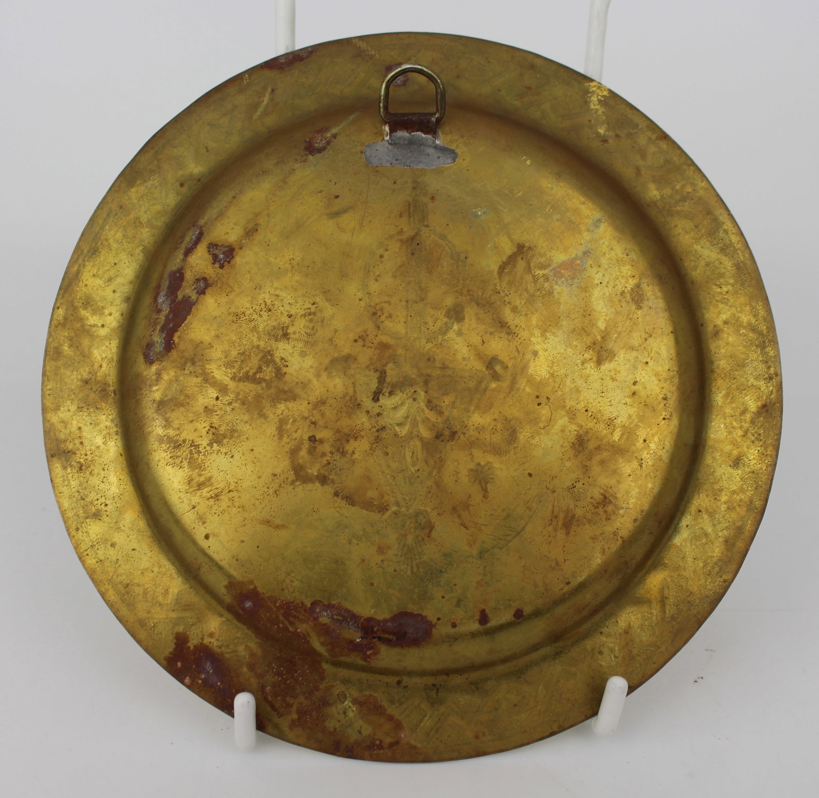 Collection of 8 Antique Brass Wall Chargers & Plates - 14