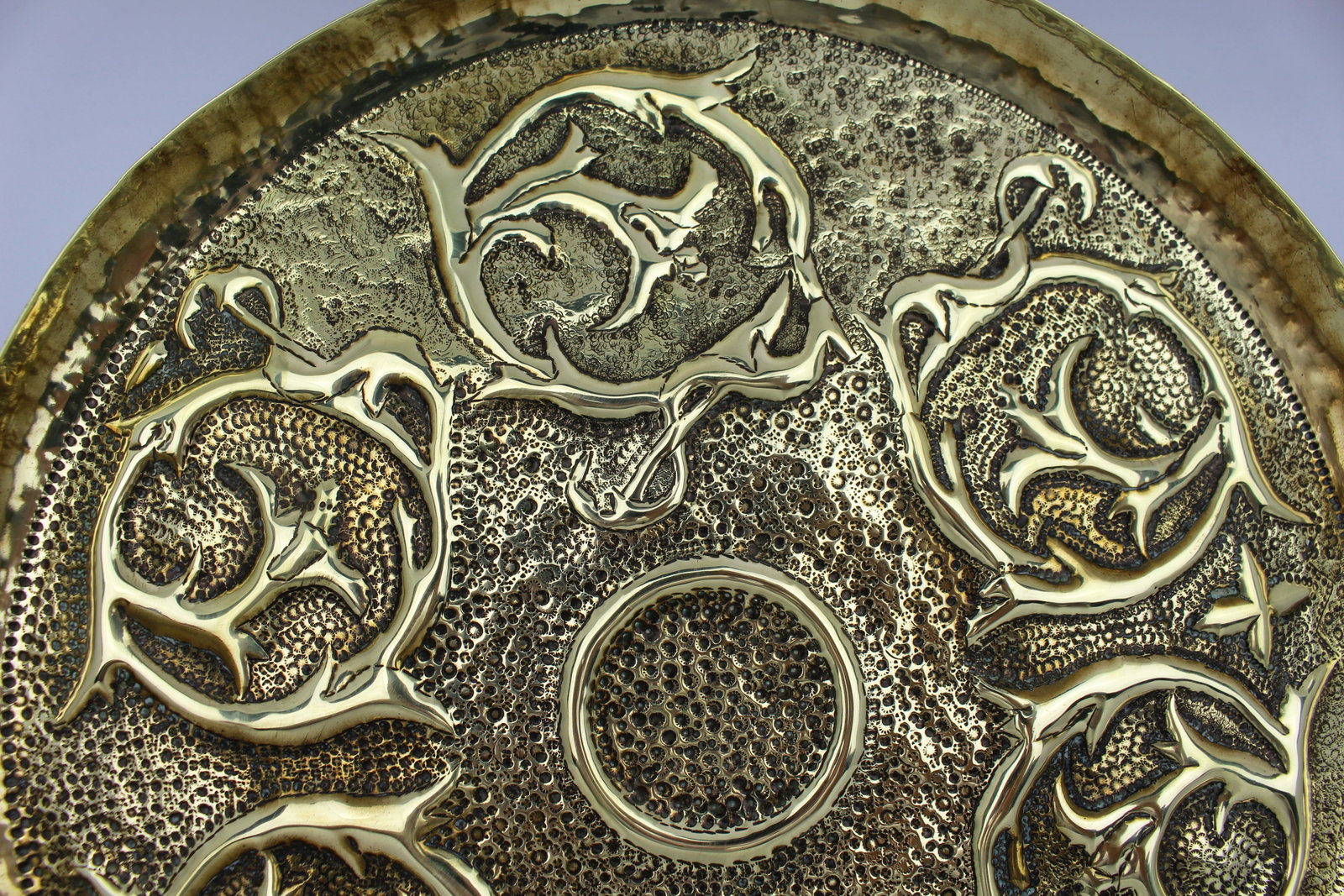 Collection of 8 Antique Brass Wall Chargers & Plates - 16