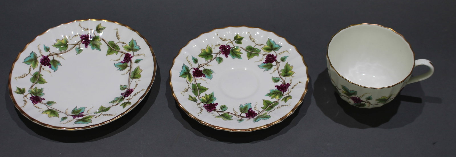 Royal Worcester Bacchanal Pattern Trio - 2