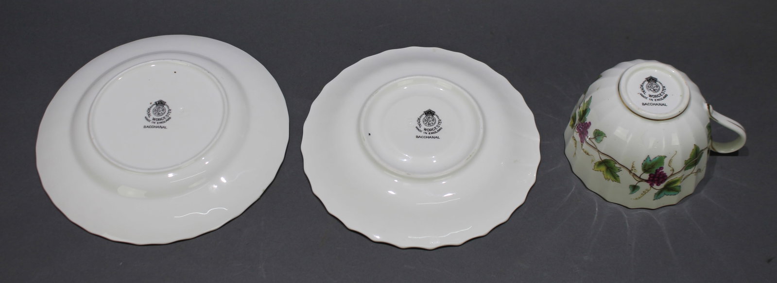 Royal Worcester Bacchanal Pattern Trio - 3