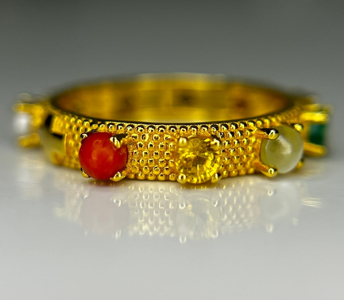 Beautiful Natural Multi Gemstone Rosary & 18k Gold - 2