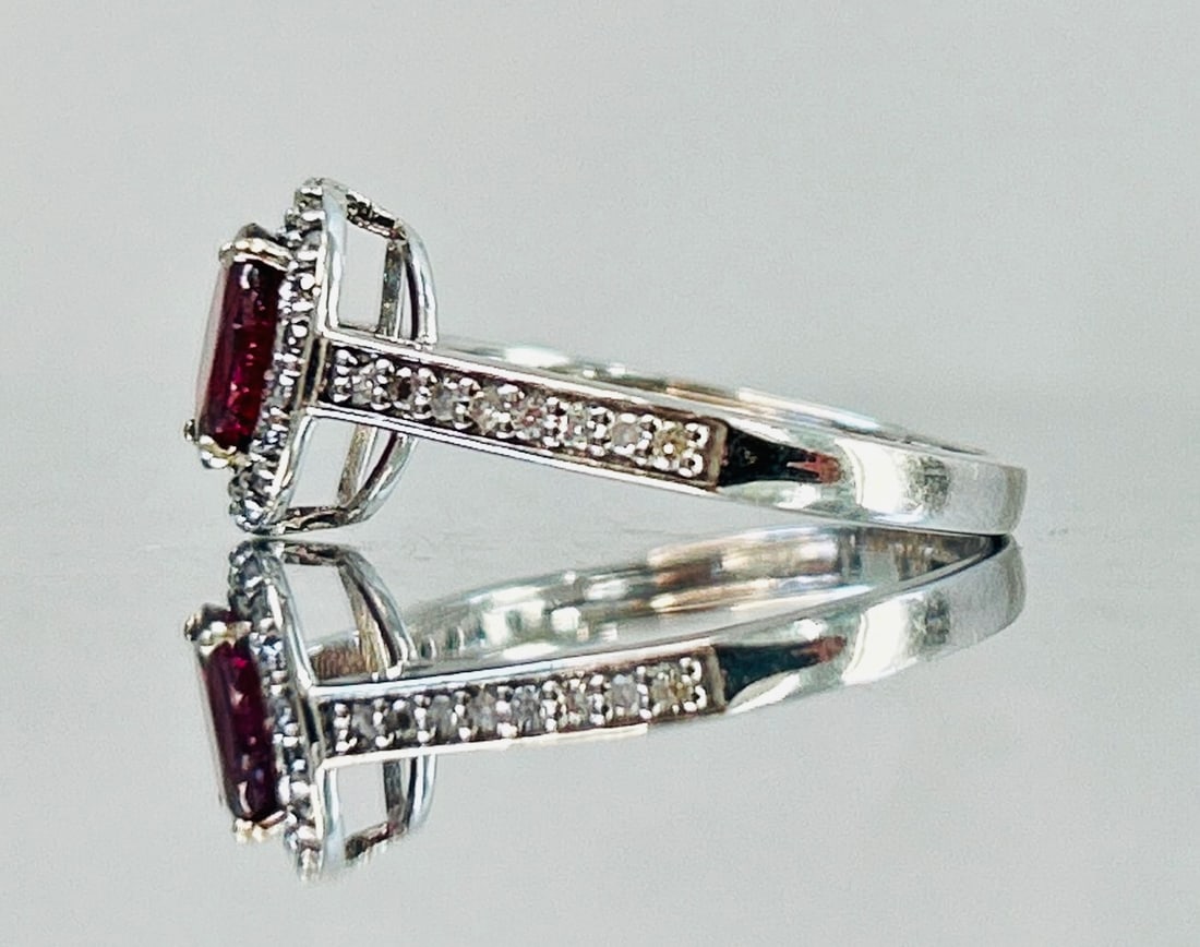 Natural Burma Ruby Unheated/Untreated With Natural Diamonds & 18k Gold - 4
