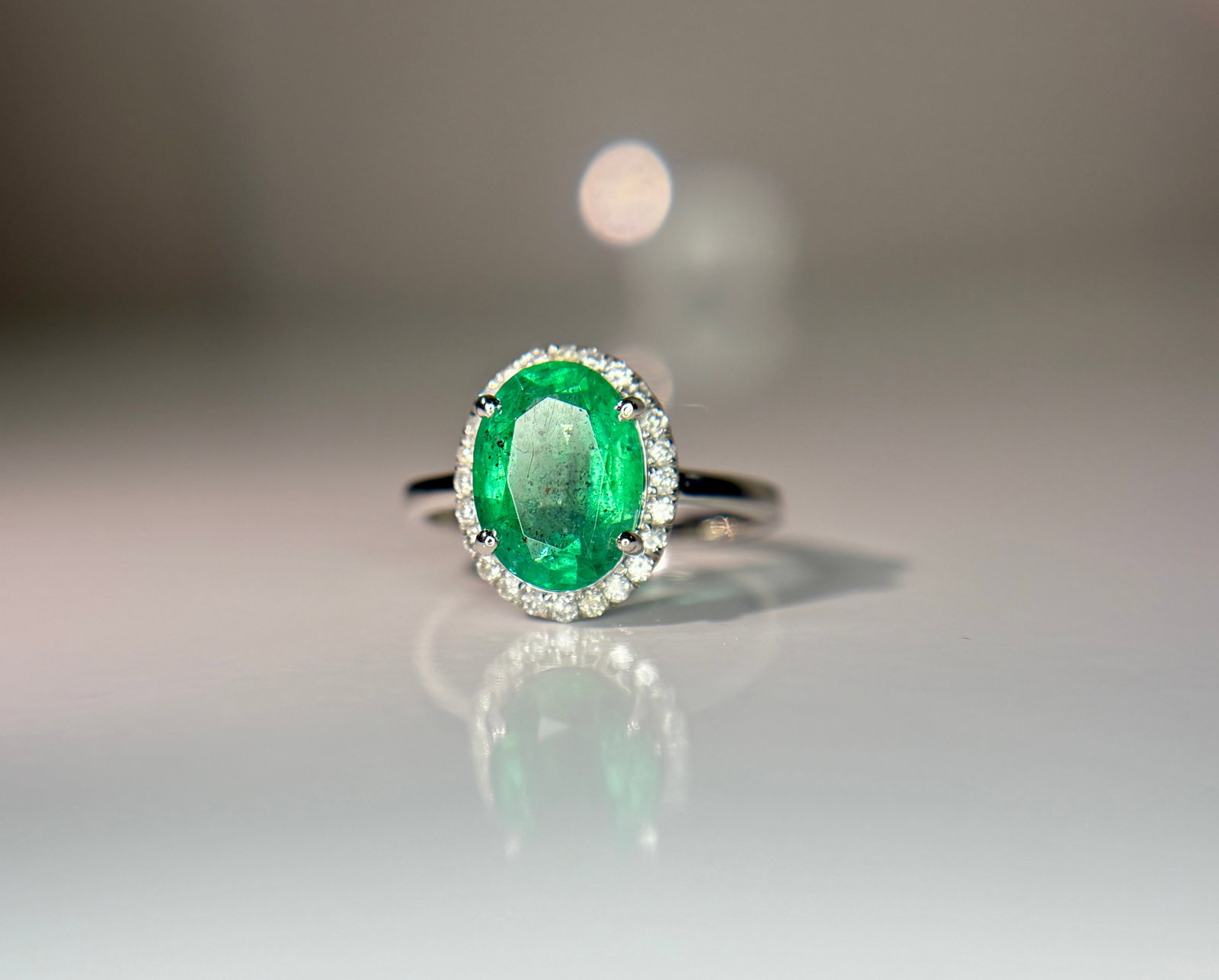 Beautiful 2.70 CT Natural Emerald Ring With Natural Diamonds & Platinum 950 - 6