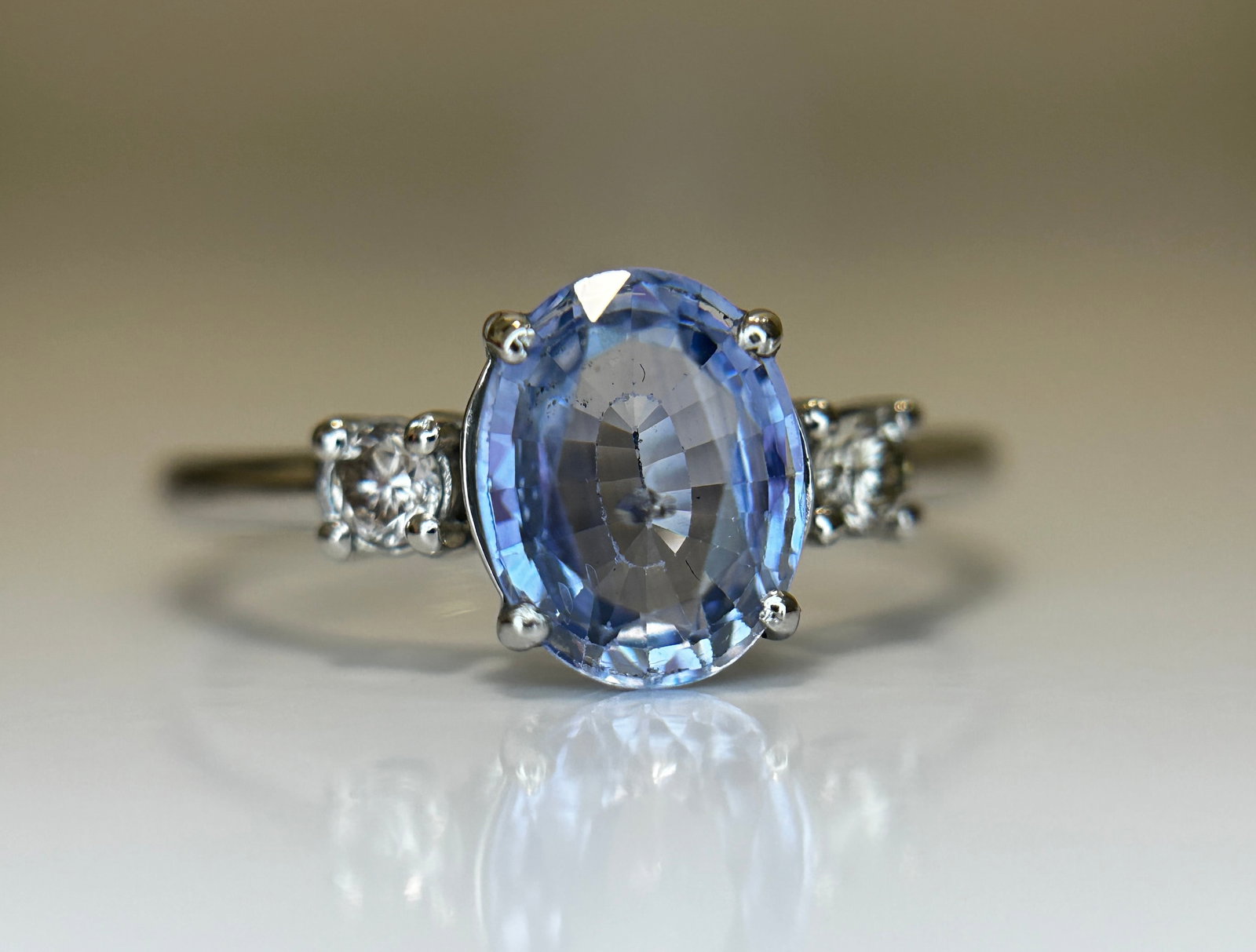 Beautiful 1.75 Ct Unheated Ceylon Cornflour Blue Sapphire Diamonds & 950 Platinum - 8
