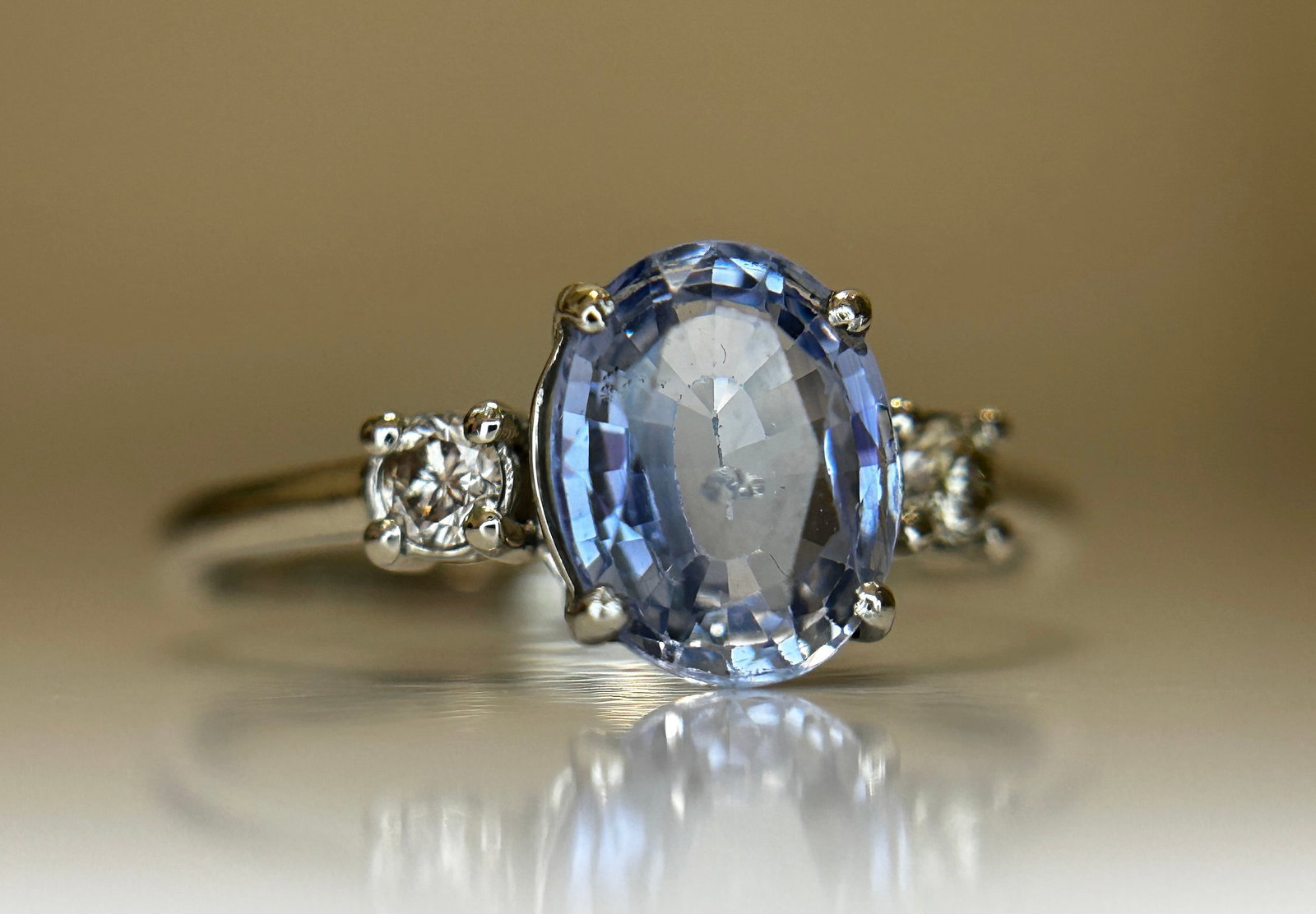 Beautiful 1.75 Ct Unheated Ceylon Cornflour Blue Sapphire Diamonds & 950 Platinum - 9