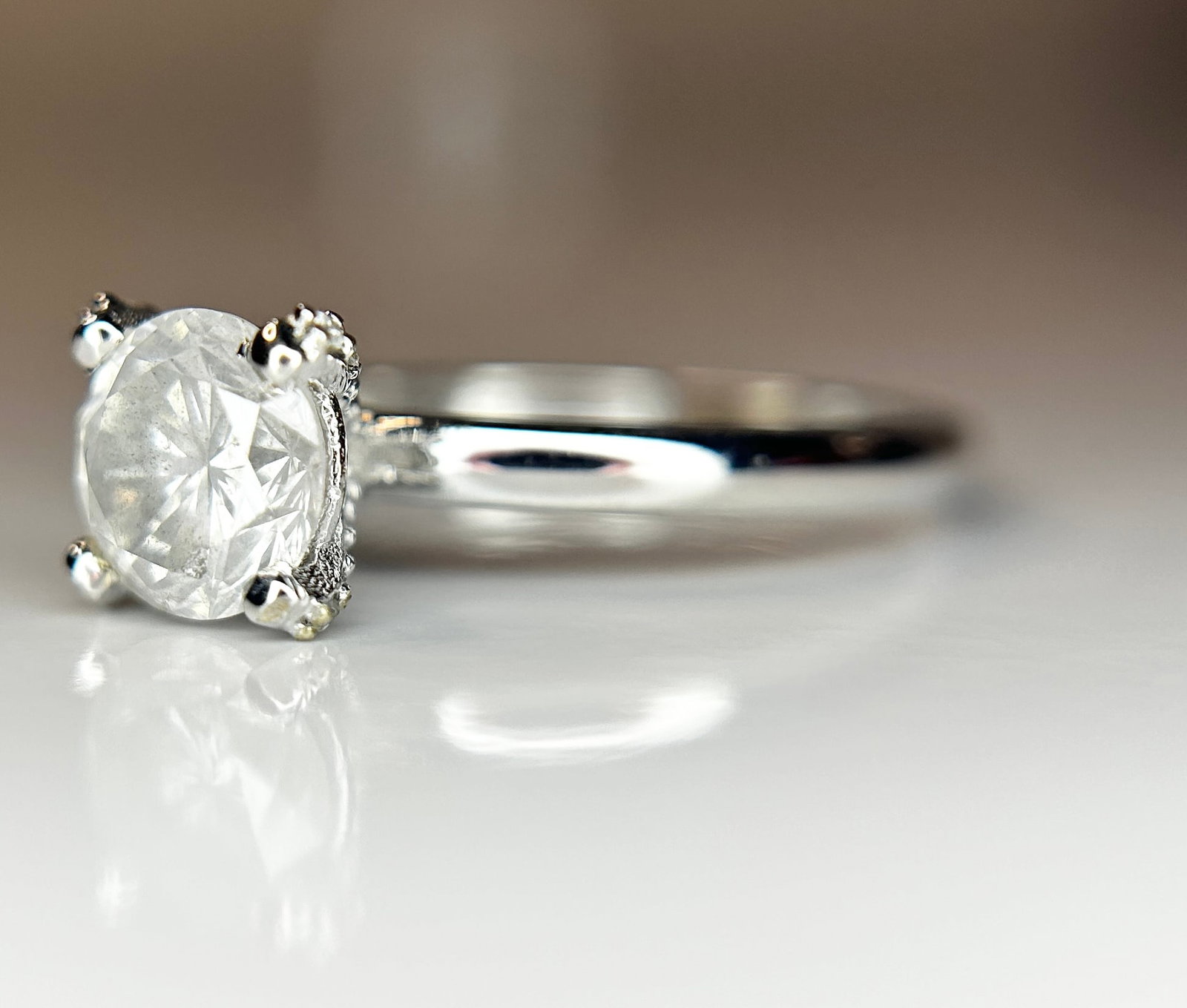Beautiful 1.19ct Untreated Natural Solitaire Diamond & 18k Gold - 3