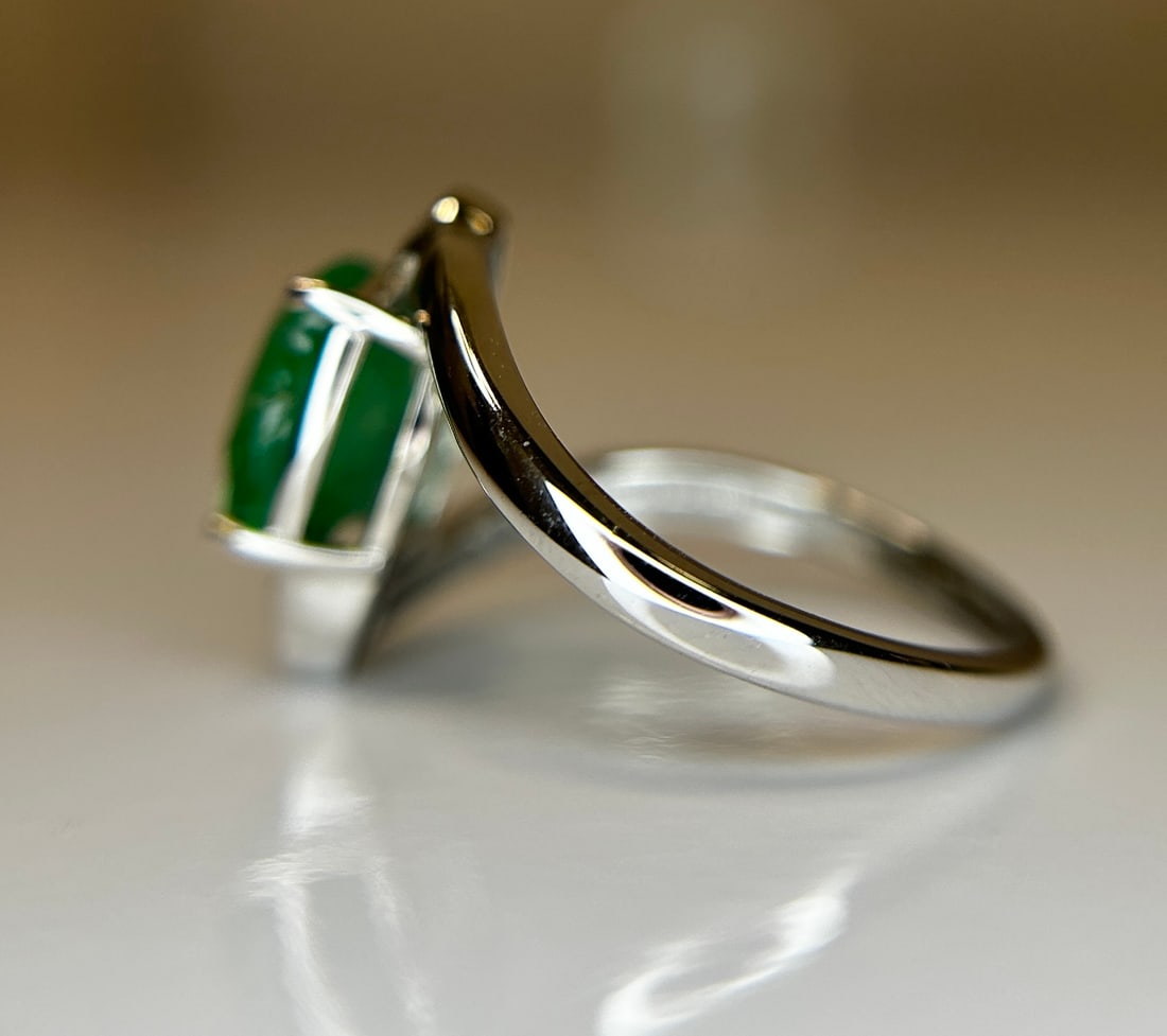 Beautiful Natural Emerald 2.19 Ct With Natural Diamonds & 18k Gold - 5
